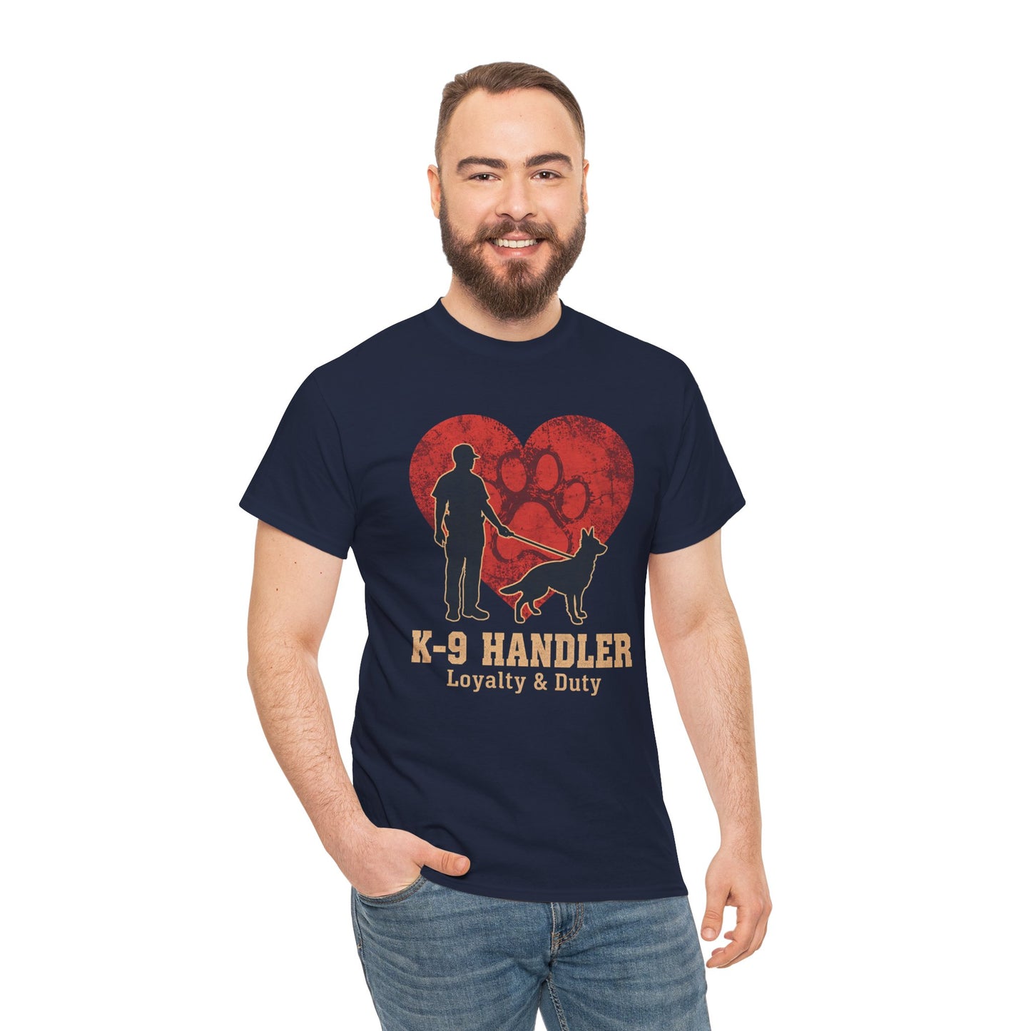 K-9 Handler Heart Tee - Loyalty & Duty, Dog Lover Gift, Pet Owner Apparel
