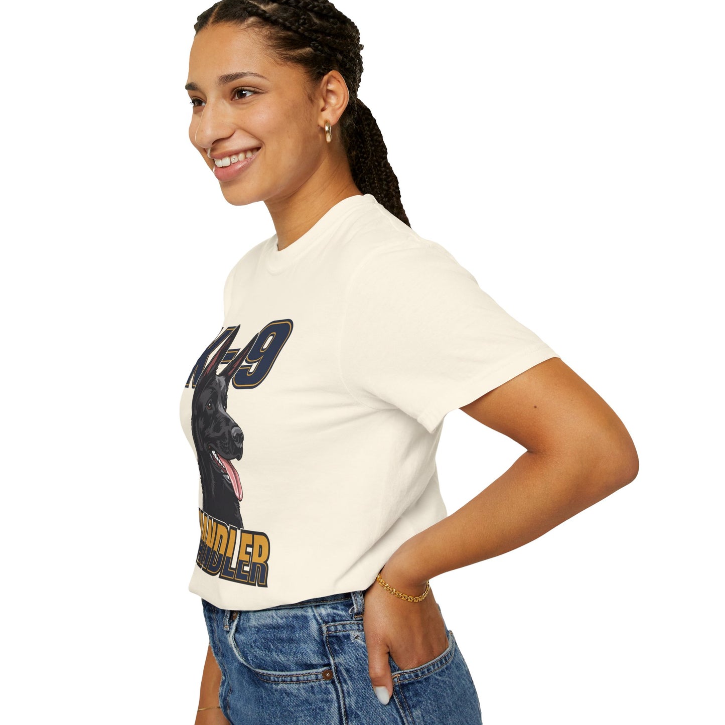 Black German Shepherd K-9 Handler T-Shirt, Garment-Dyed Unisex Tee for Dog Lovers