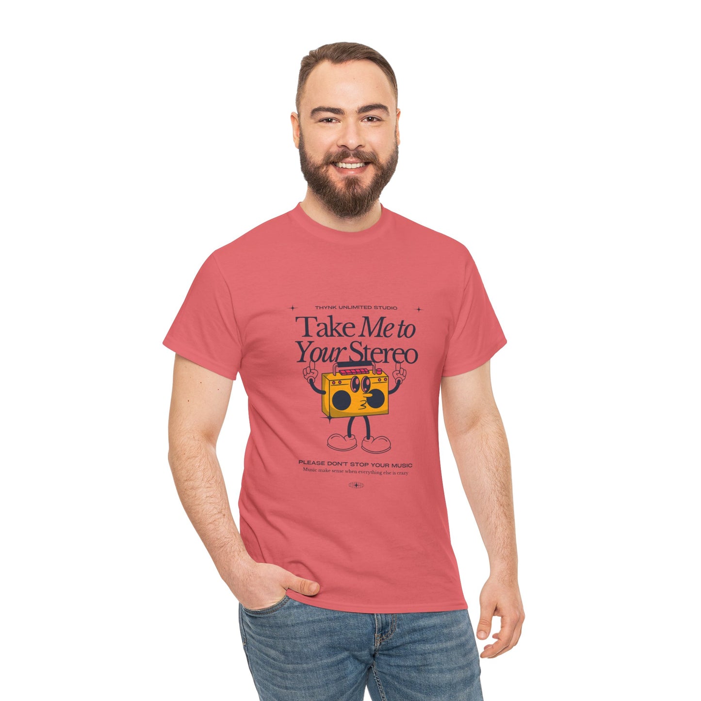 Retro Music Lover Tee - Take Me To Your Stereo, Vintage Style Shirt, Graphic T-Shirt, Unisex Cotton Top, Perfect Gift for Musicians, Summer Outfit