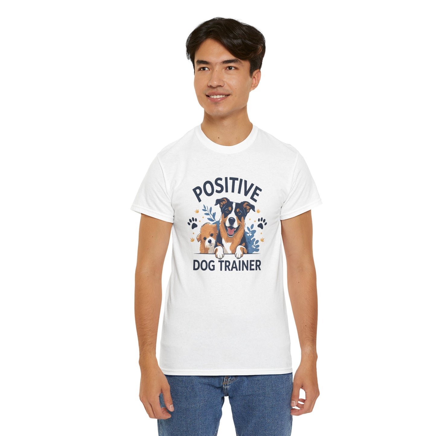 Positive Dog Trainer Tee, Dog Lover Gift, Unisex Cotton T-Shirt, Pet Training Apparel, Animal Care, Casual Dog Shirt