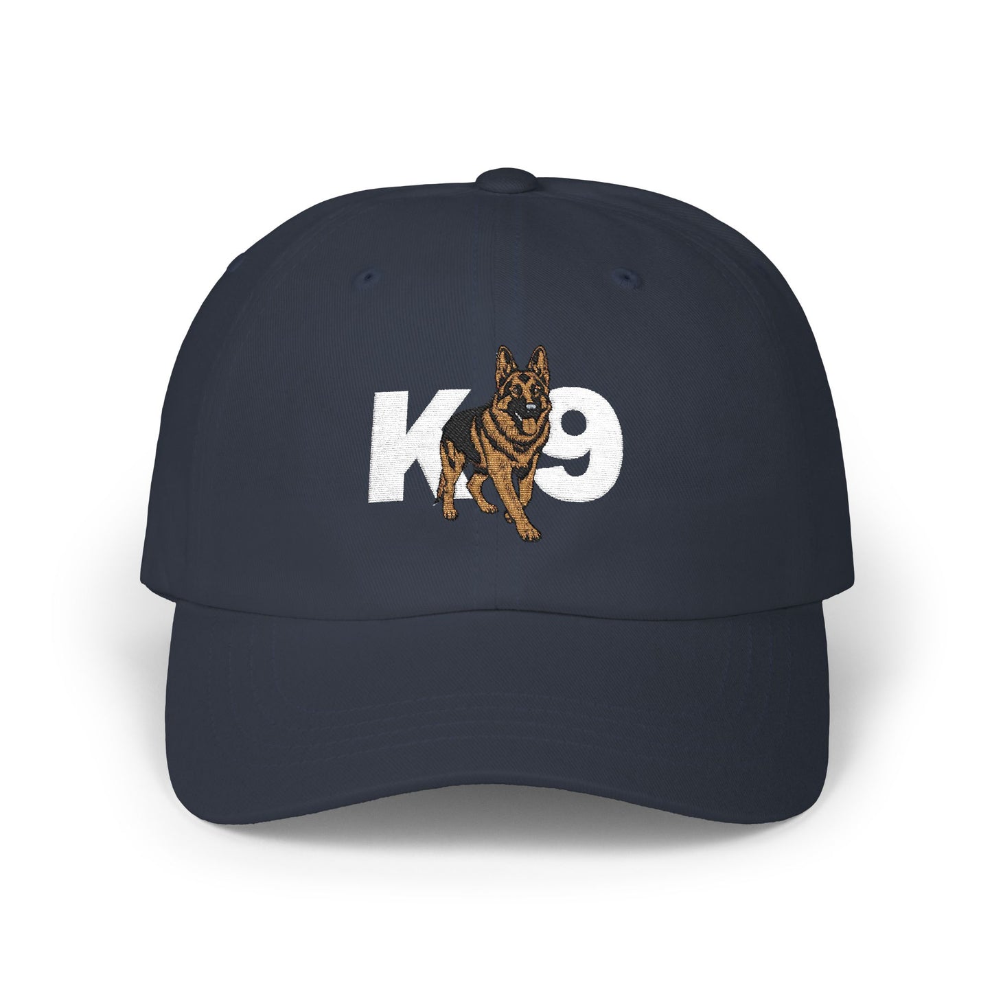 Classic Embroidered K9 Dad Cap Featuring German Shepherd | Dog Lover's Hat, Pet Owner Gift, Adjustable Baseball Cap
