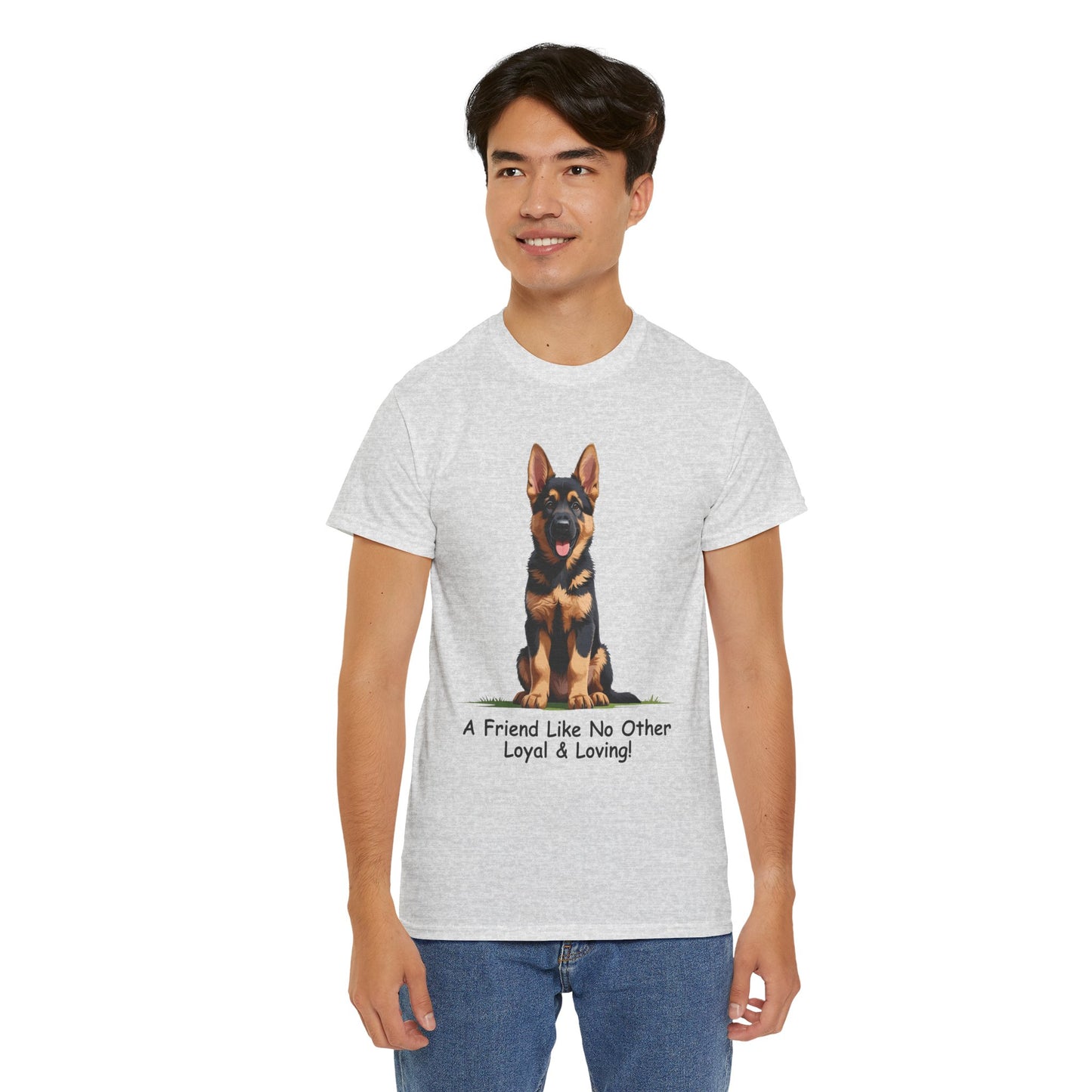 Adorable German Shepherd Puppy Lover Tee: A Friend Like No Other, Dog Owner Gift, Dog Mom Shirt, Gifts for Animal Lovers, Unisex Cotton T-shirt