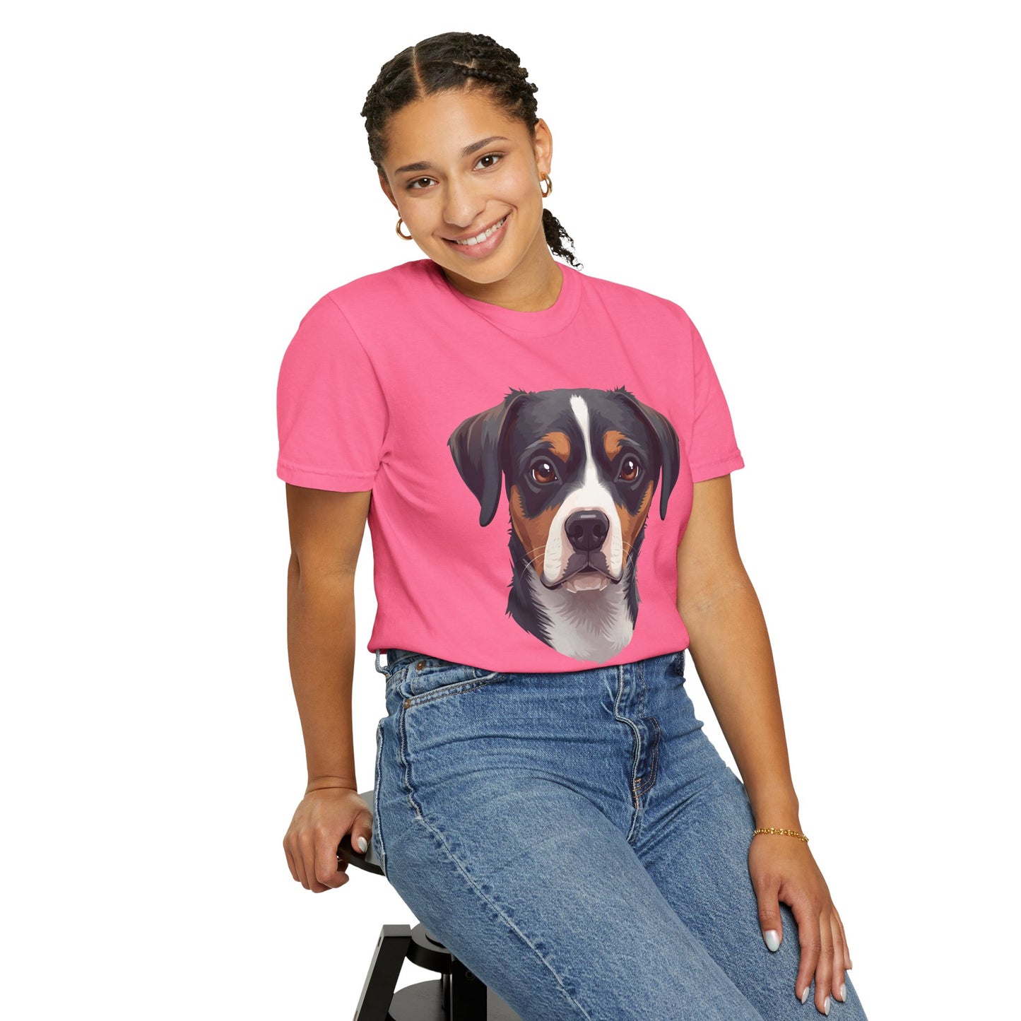 Unisex Tricolor Dog's 3D Design T-Shirt, Gift for Dog Owners, Animal Lover Apparel