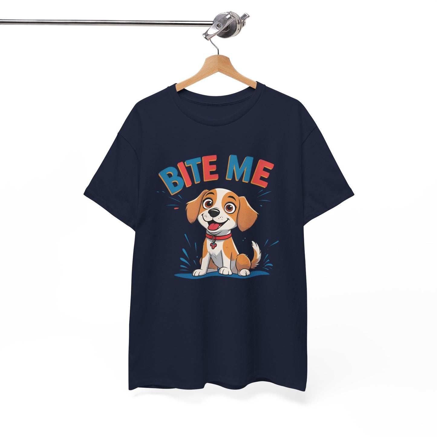 Playful Dog Lover Tee, Bite Me Unisex Cotton T-Shirt for Dog Trainers, Funny Gift for Dog Lovers, Cute Dog Apparel