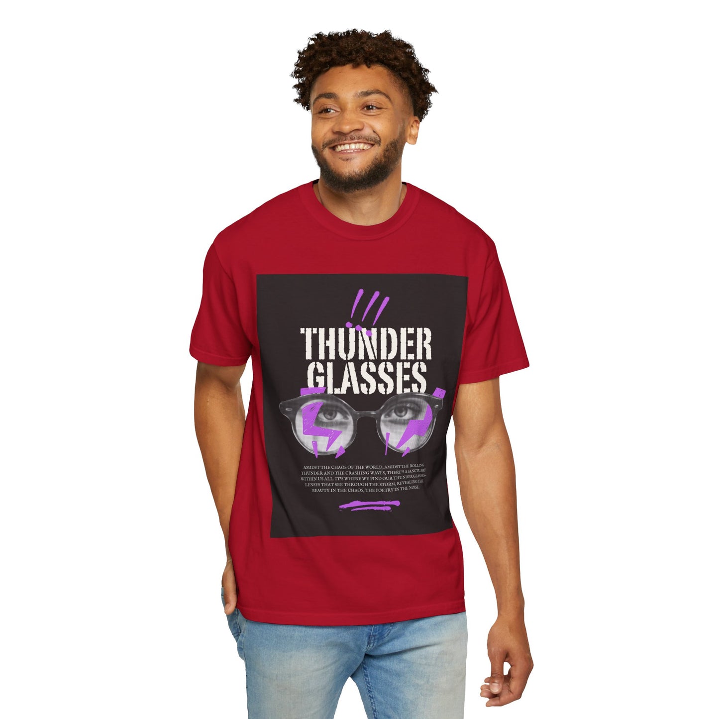 Thunder Glasses Unisex T-Shirt | Retro Graphic Tee for Music Lovers, Gift for Birthdays, Festivals, Unisex Style, Casual Wear