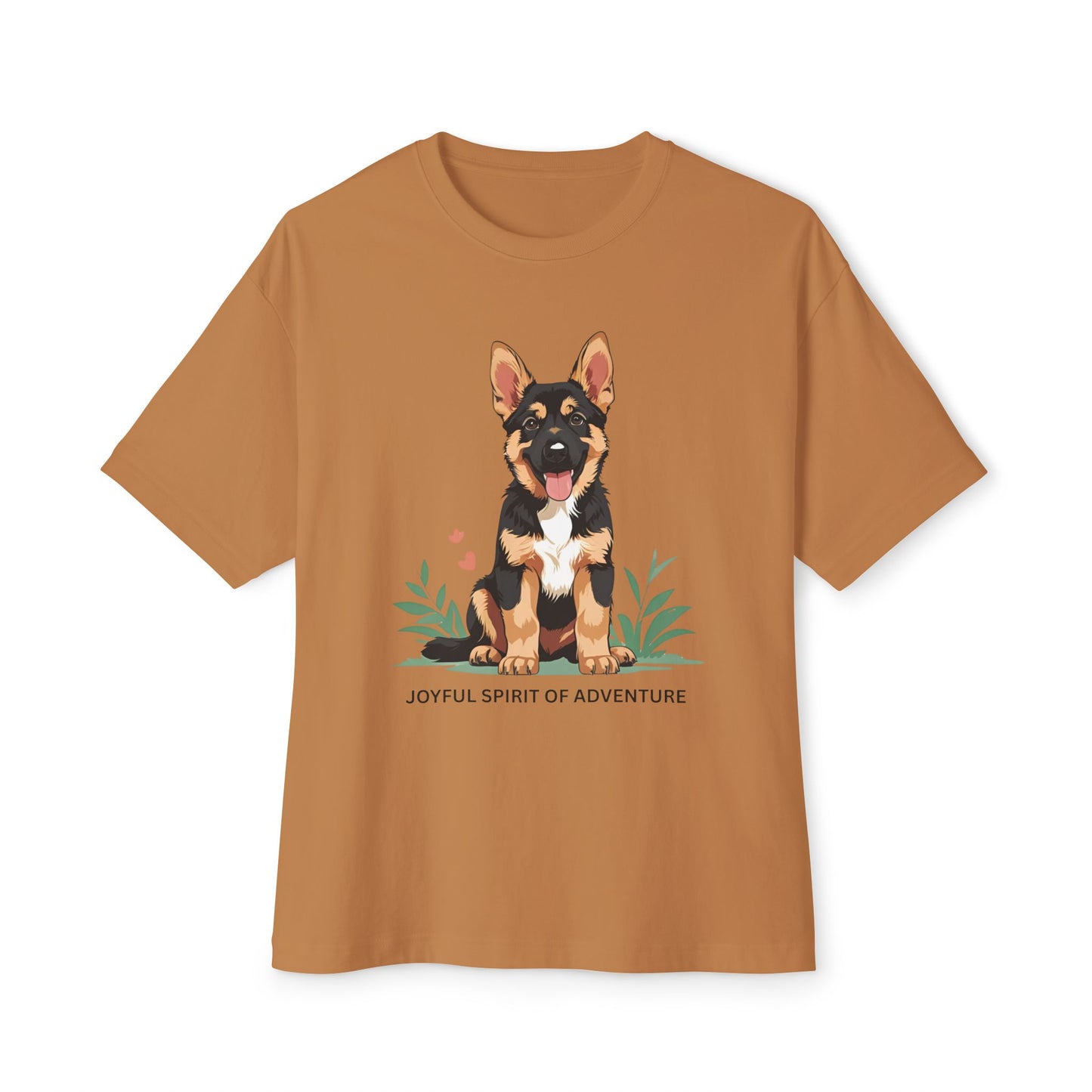 Joyful Spirit of Adventure German Shepherd Puppy Tee | Unisex Oversized Boxy T-Shirt, Pet Lover Gift, Animal Lover Apparel, Gift for Dog Owners