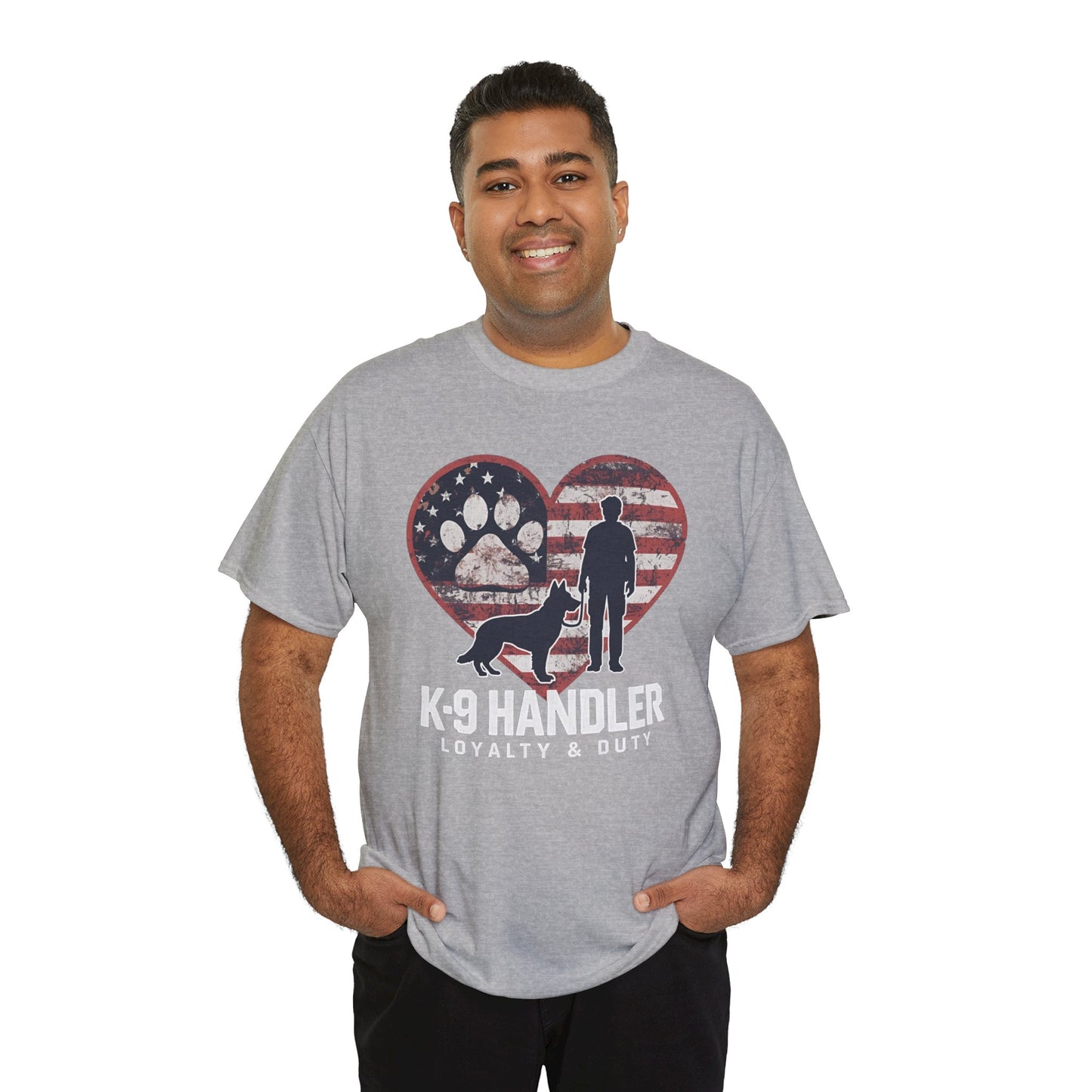 K-9 Handler Heart Tee | Loyalty & Duty T-Shirt | Dog Lover Gift, Police Support Shirt