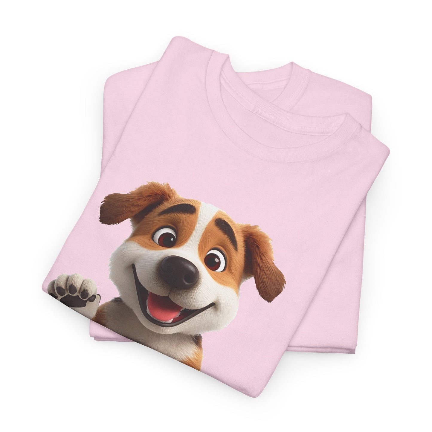 Cute Dog 3D Graphic Tee, Unisex Heavy Cotton T-Shirt, Dog Lover Gift, Fun Casual Wear