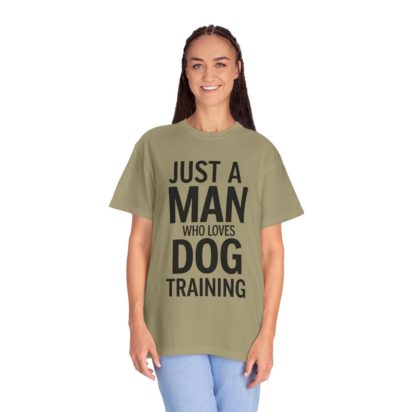 Dog Training Enthusiast T-Shirt - Just a Man Who Loves Dog Training, Pet Lover Gift, Casual Comfort Wear, Dog Owner Apparel, Gift for Dog Lovers