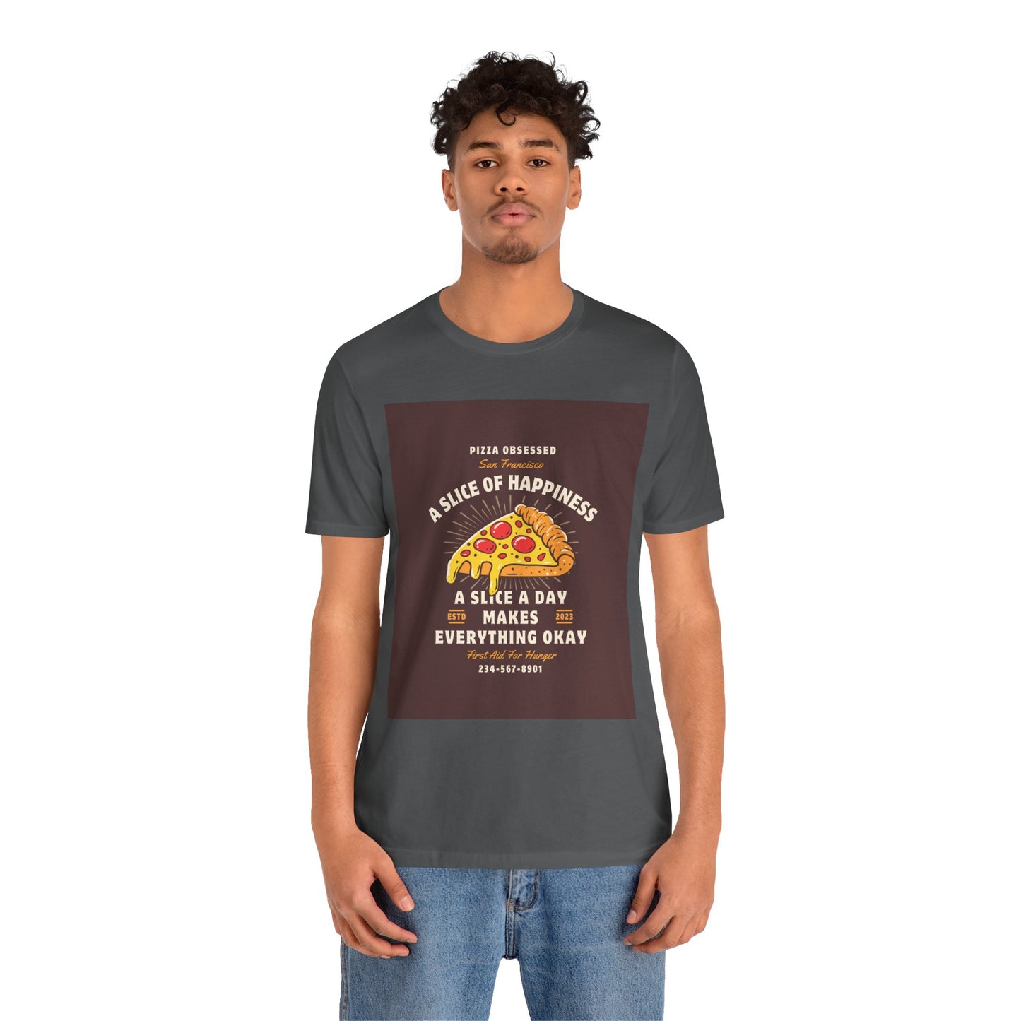 Pizza Lover's Happiness Tee, Fun Unisex T-Shirt, Casual Wear, Gift for Foodies, Pizza Party Attire, Comfortable Daily Shirt
