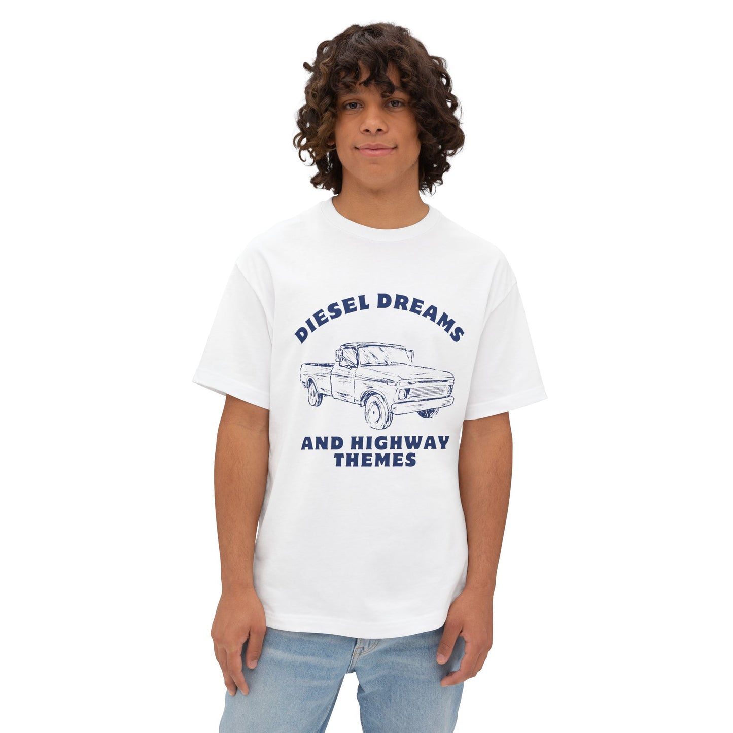 Diesel Dreams Boxy Tee - Unisex Oversized Graphic Shirt for Truck Lovers, Casual Wear, Gift for Him/Her, Summer Comfort, Road Trip Apparel
