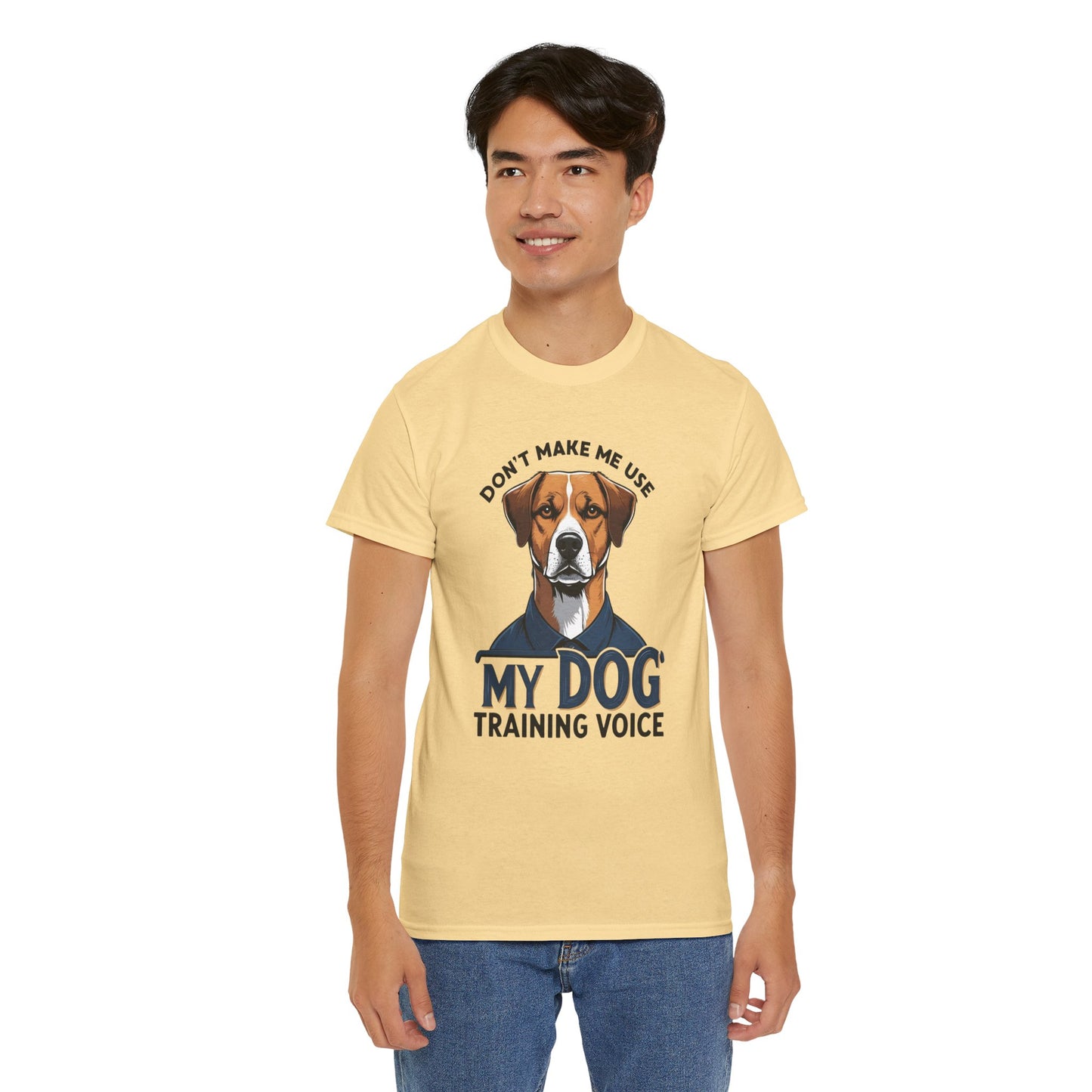 Dog Training T-Shirt - Don't Make Me Use My Dog Training Voice | Perfect Gift for Dog Owners, Casual Wear, Funny Dog Humor Shirt, Pet Training Apparel