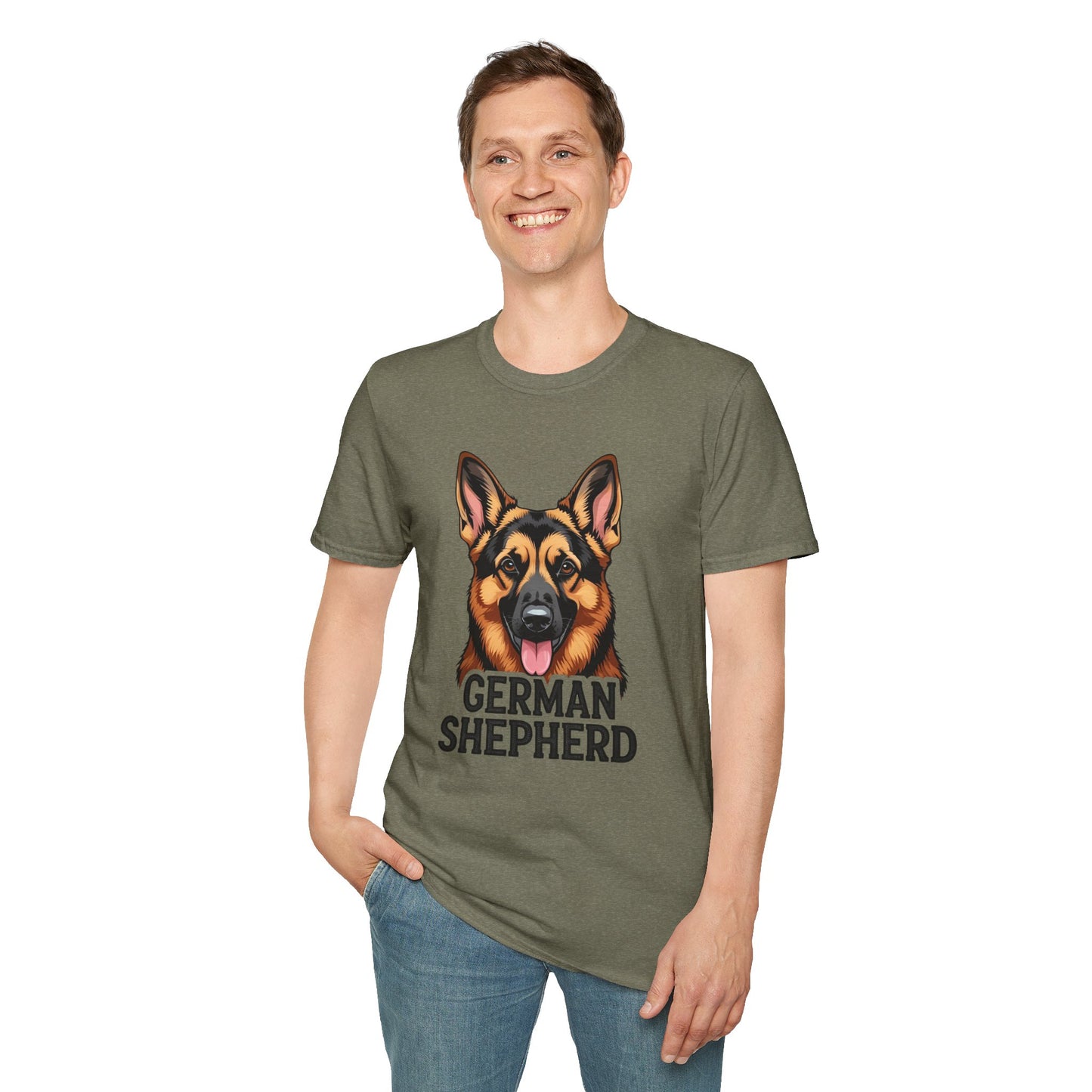 German Shepherd Unisex T-Shirt, Dog Lover Gift, Pet Parent Apparel, Cute Animal Shirt, Birthday Gift Idea, Casual Wear