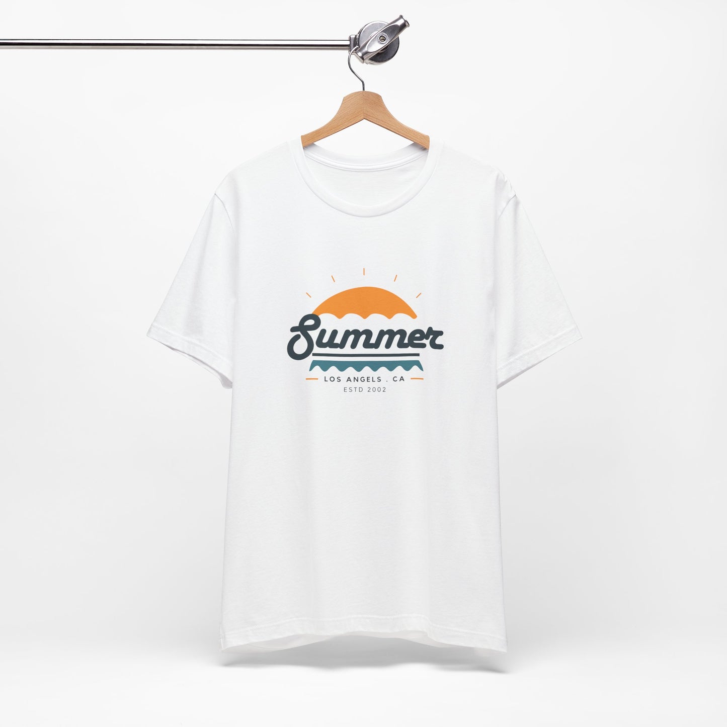 Summer Vibes Unisex Jersey Short Sleeve Tee, Beach Shirt, Casual Summer Wear, Gift for Friends, Coastal Adventure Top, LA Style Tee