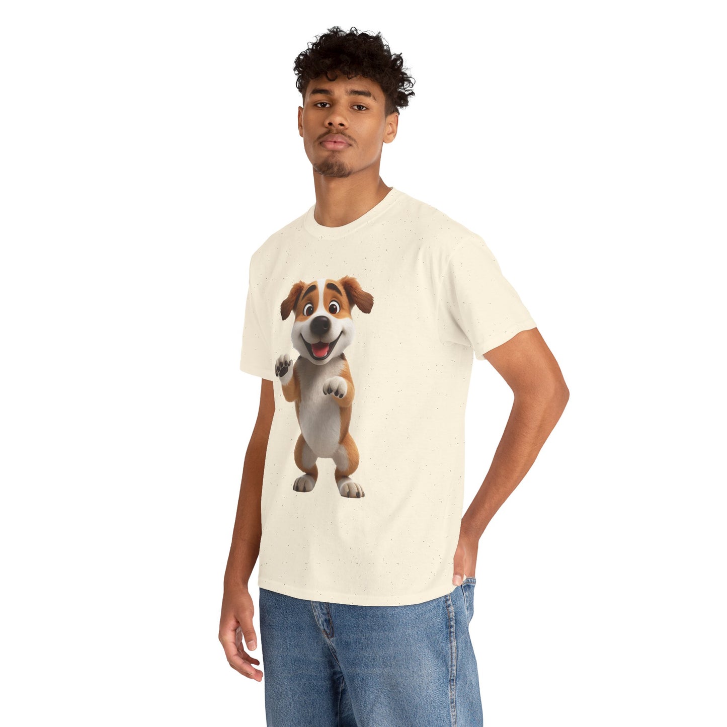 Cute Dog 3D Graphic Tee, Unisex Heavy Cotton T-Shirt, Dog Lover Gift, Fun Casual Wear