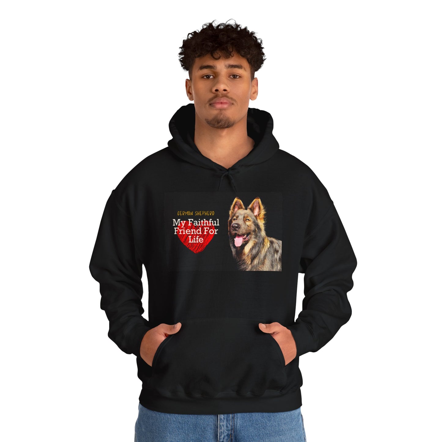 Unisex Dog Lover Hoodie With Old-fashioned German Shepherd and Quote My Faithful Friend For Life