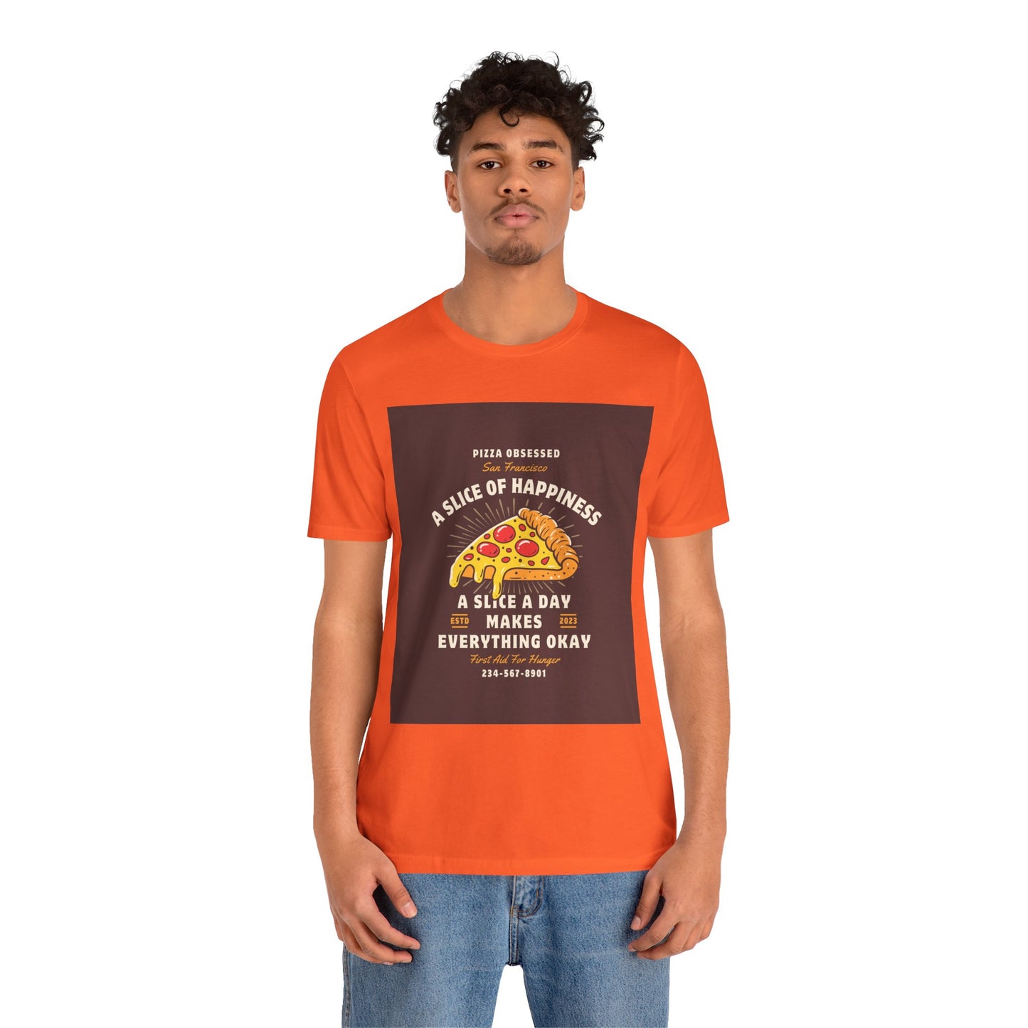 Pizza Lover's Happiness Tee, Fun Unisex T-Shirt, Casual Wear, Gift for Foodies, Pizza Party Attire, Comfortable Daily Shirt