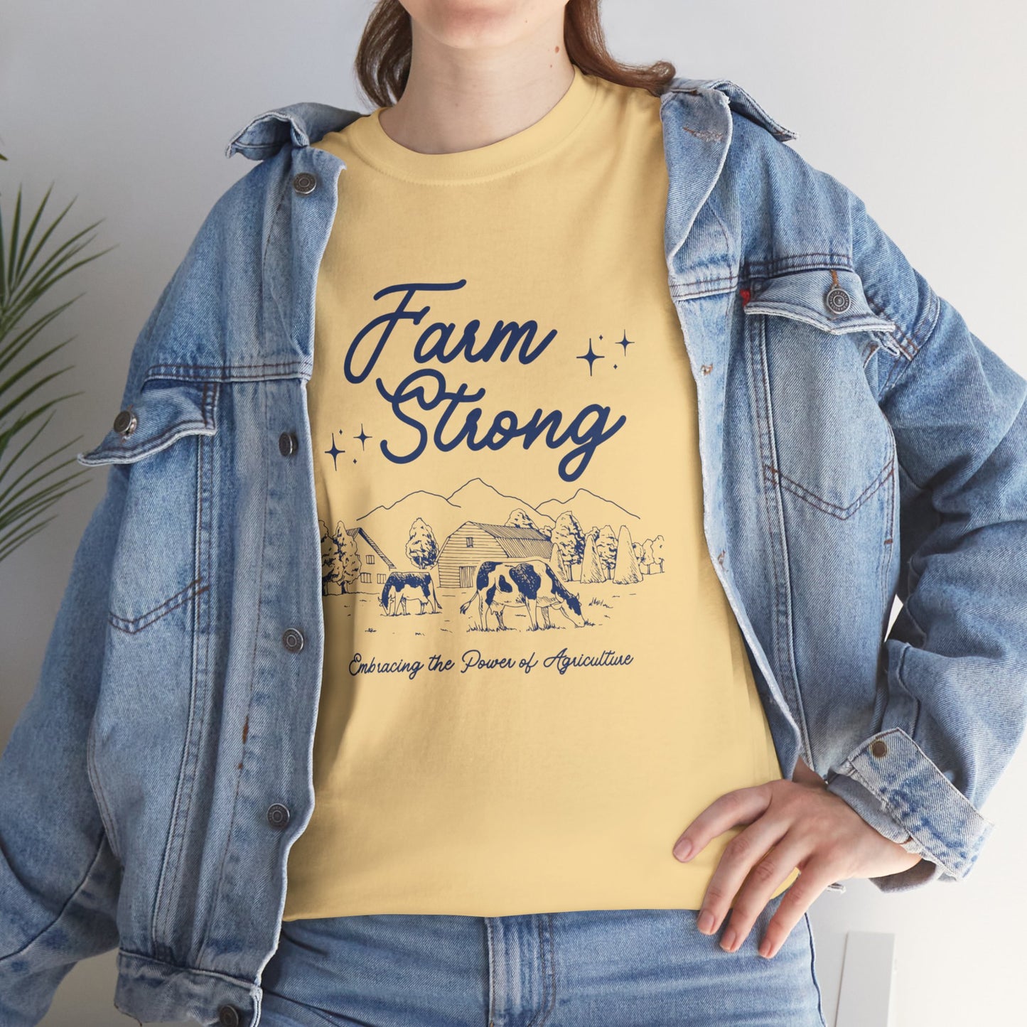 Farm Strong Unisex Cotton Tee - Embracing the Power of Agriculture, Motivational Shirt, Inspirational Tee