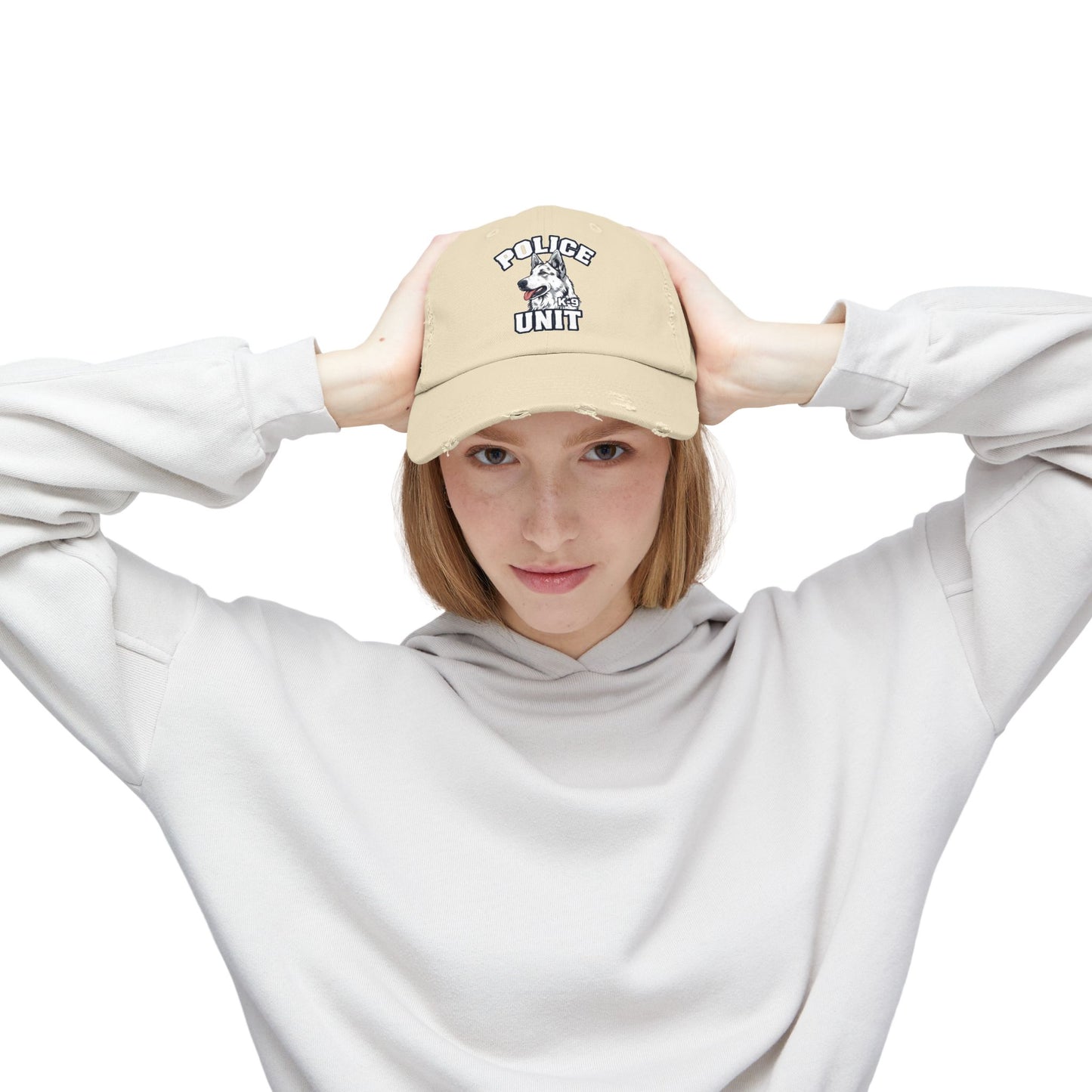 German Shepherd K-9 Police Unit Distressed Cap | Unisex Vintage Hat for Dog Lovers & Police Supporters