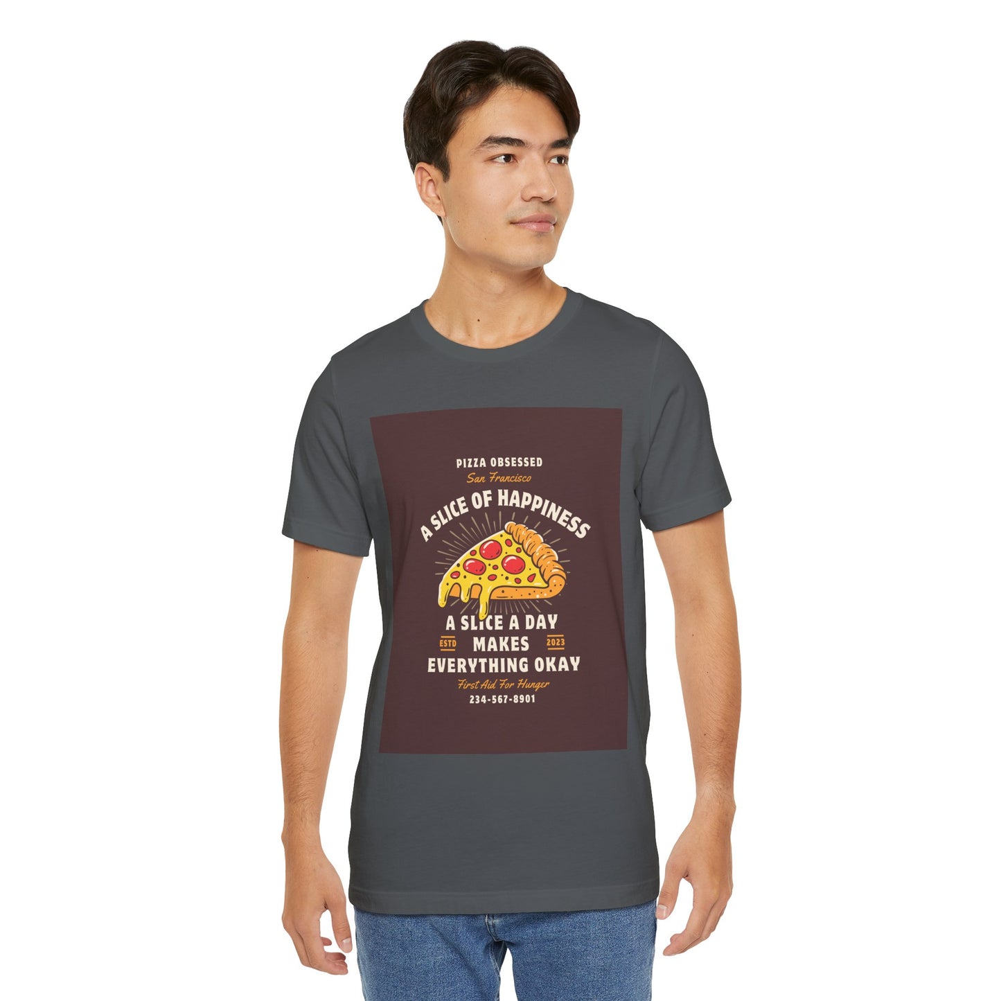 Pizza Lover's Happiness Tee, Fun Unisex T-Shirt, Casual Wear, Gift for Foodies, Pizza Party Attire, Comfortable Daily Shirt