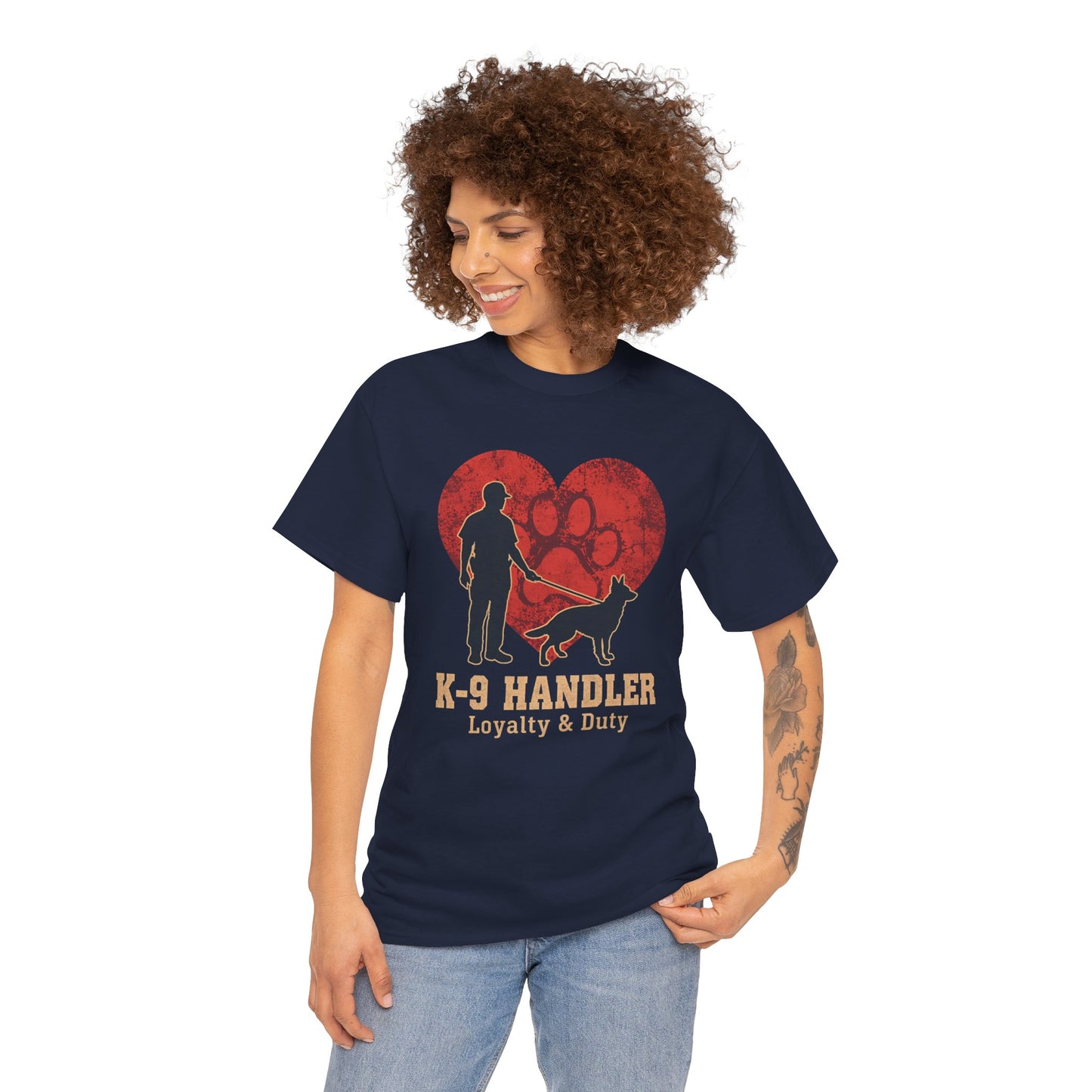 K-9 Handler Heart Tee - Loyalty & Duty, Dog Lover Gift, Pet Owner Apparel