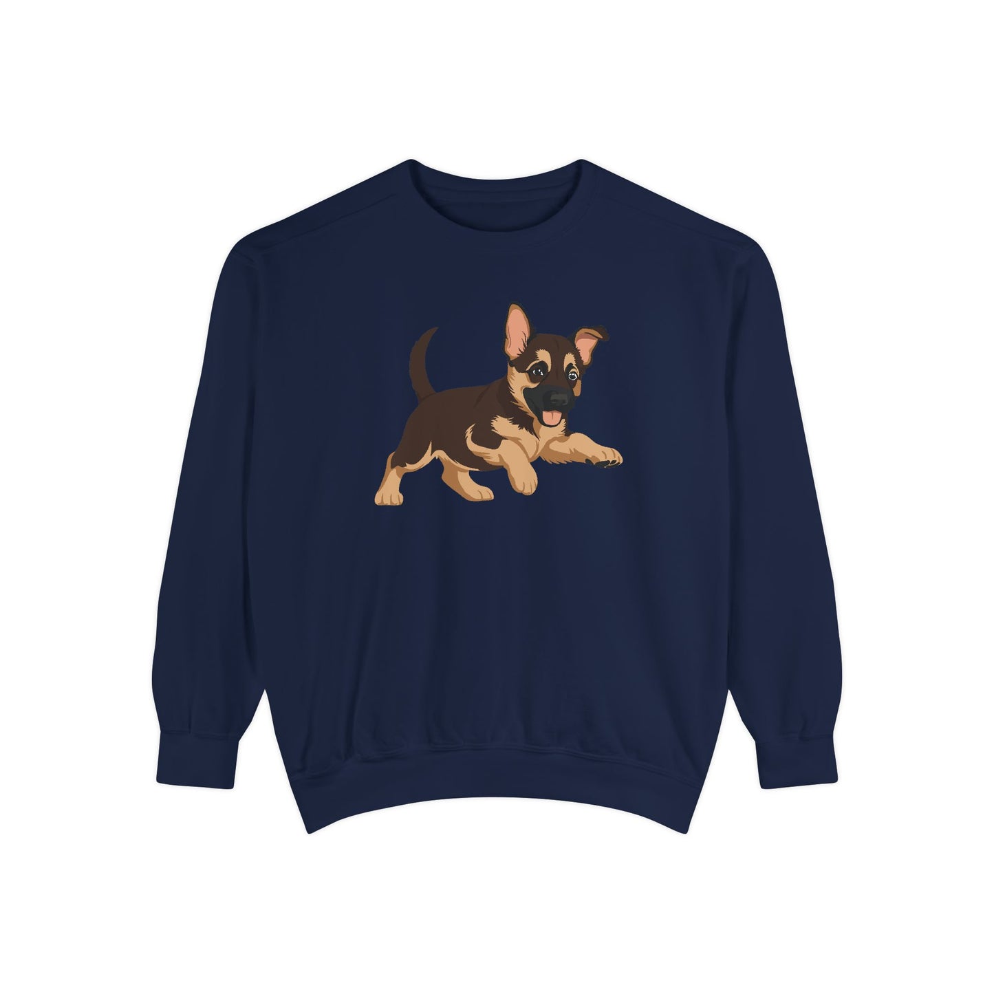Unisex Dog Lover Sweatshirt With a Graphic of Cute Playing German Shepherd Puppy