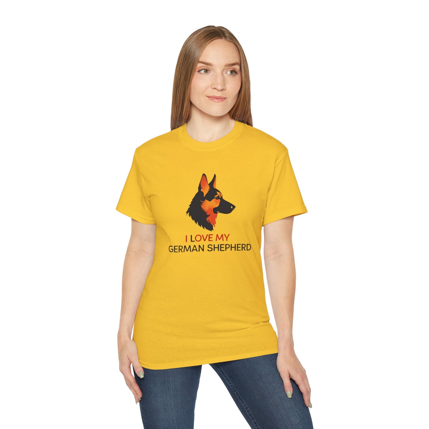 German Shepherd Lovers Unisex Ultra Cotton Tee - "I Love My German Shepherd", Dog Owner Gift, Canine Apparel, Pet Lover T-Shirt