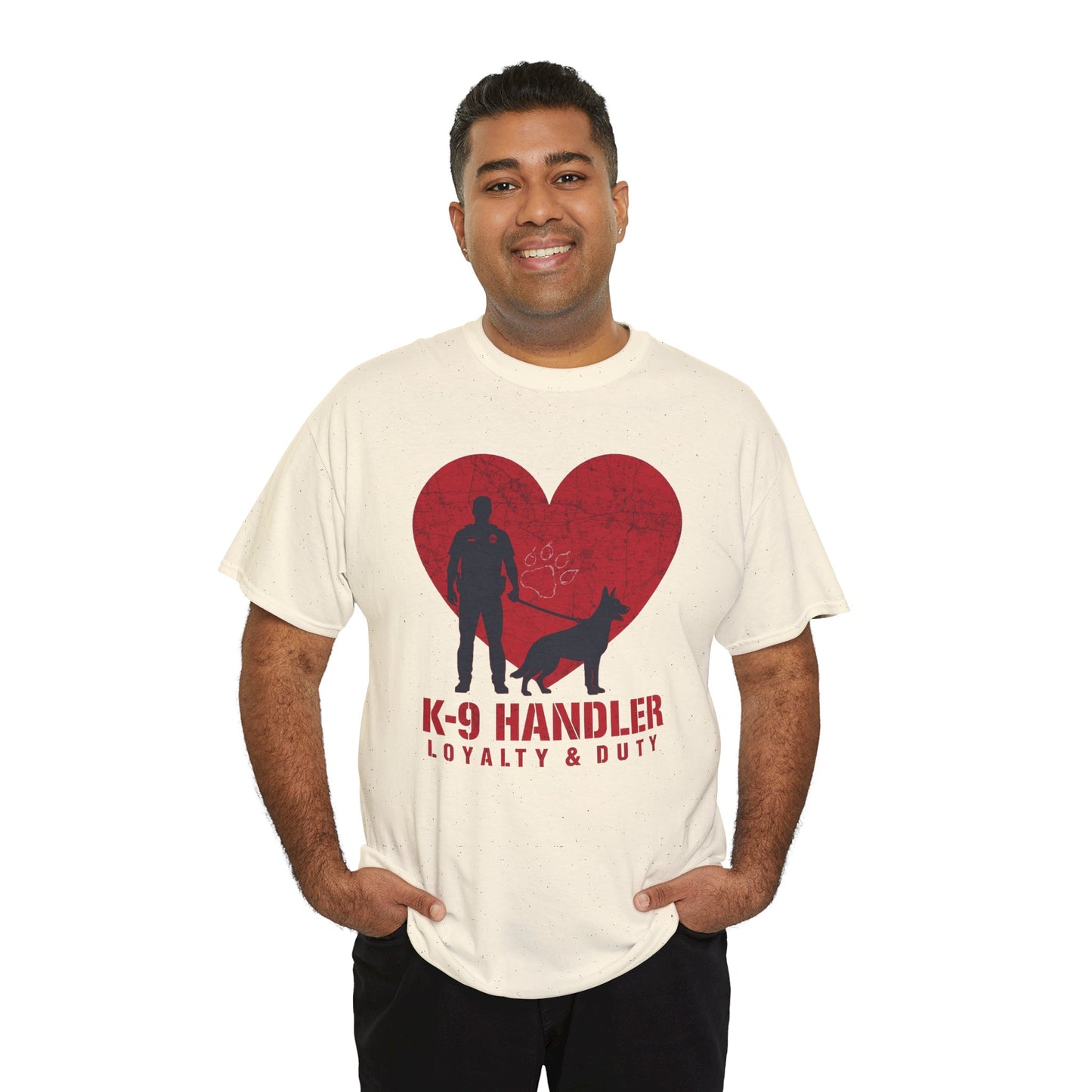 K-9 Handler Heavy Cotton Tee - Loyalty & Duty Shirt, Dog Lover Gift