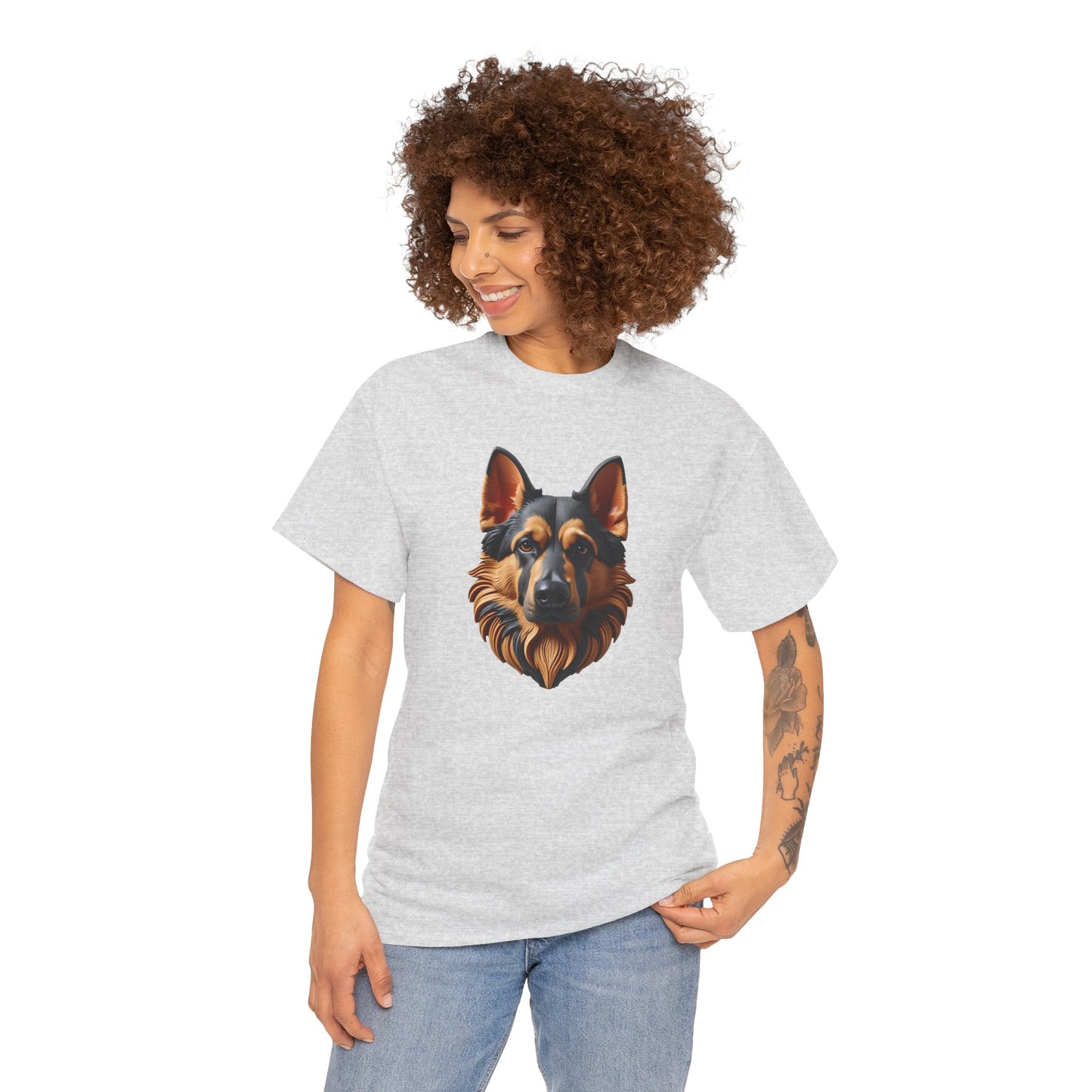 German Shepherd Lover Tee With 3D Design, Unisex Cotton Shirt, Dog T-Shirt, Pet Lovers Gift, Animal Enthusiast Apparel