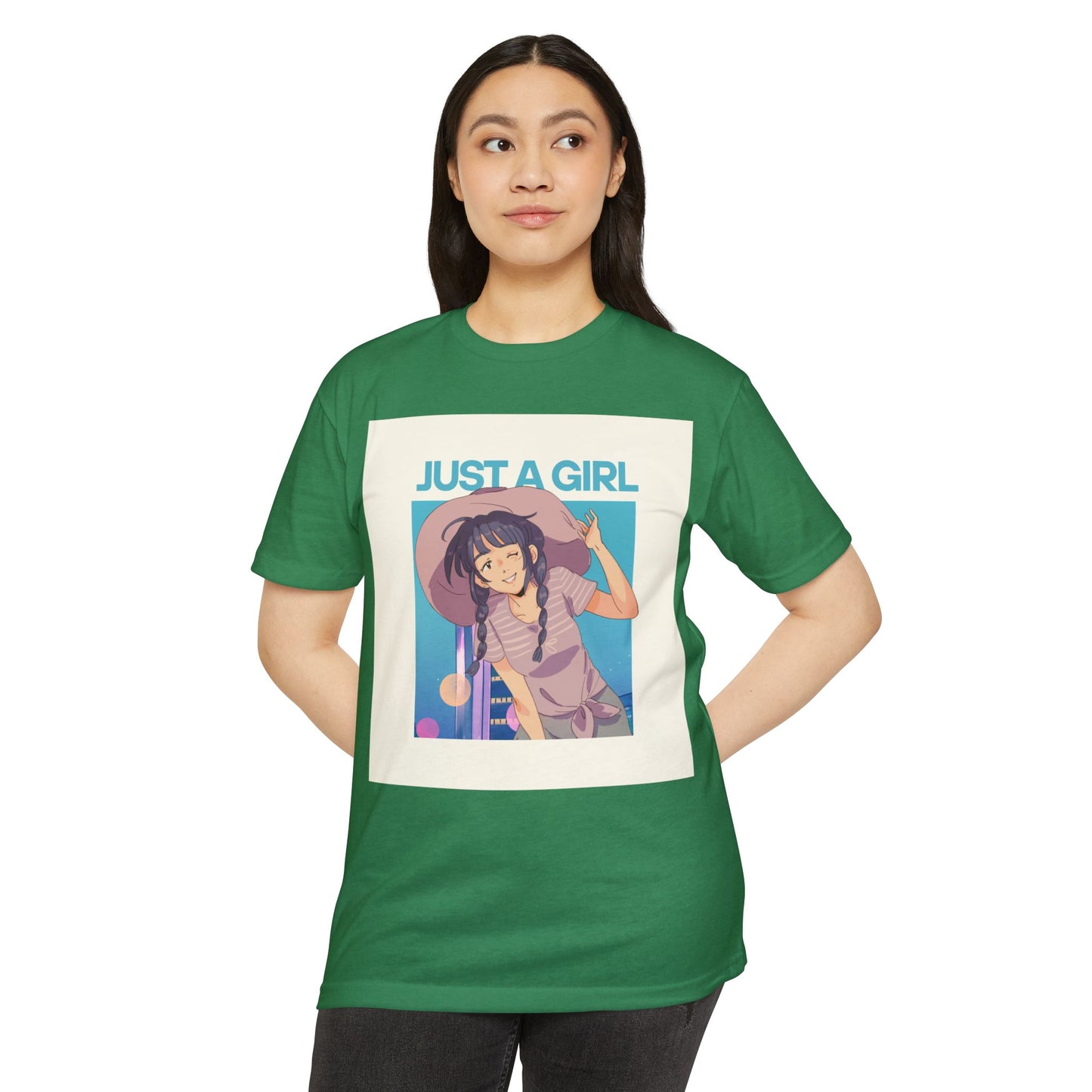 Just A Girl Graphic T-Shirt, Cute Casual Tee for Women, Summer Fashion, Anime Lover Gift, Everyday Wear