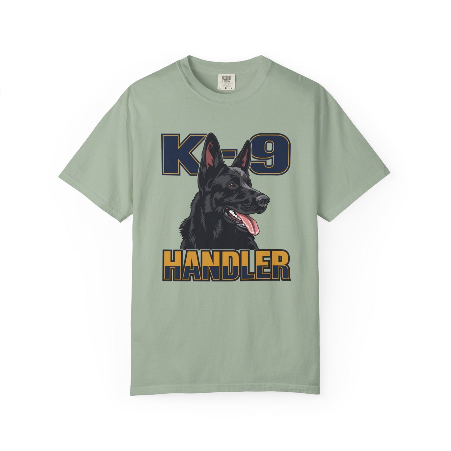 Black German Shepherd K-9 Handler T-Shirt, Garment-Dyed Unisex Tee for Dog Lovers