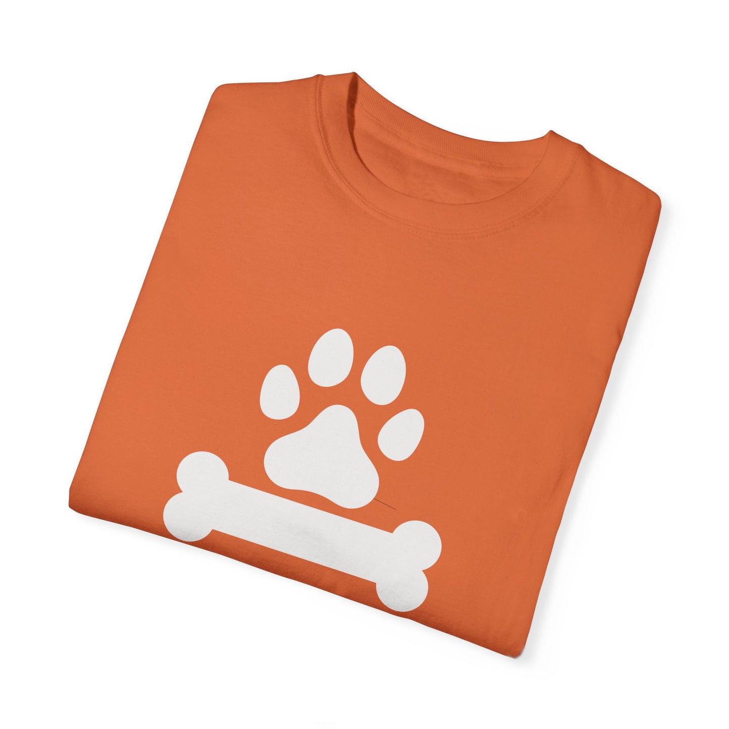 Unisex Dog Lover T-Shirt With Graphic of Dog Bone and Paw and Caption Selfless Beings