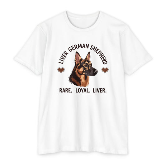 Liver German Shepherd T-Shirt - Rare Loyal Liver, Dog Lover Gift, Unisex Pet Tee, Animal Lover Apparel, Perfect for Birthdays and Dog Shows