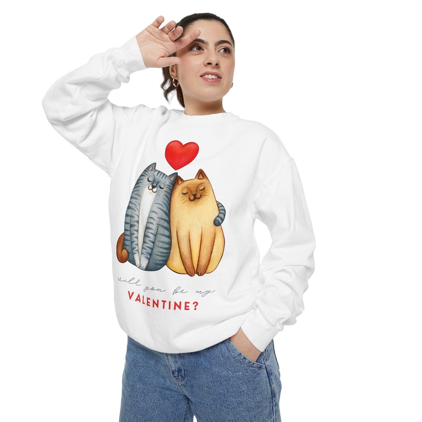 Love Cats Unisex Sweatshirt - Perfect for Valentine's Day