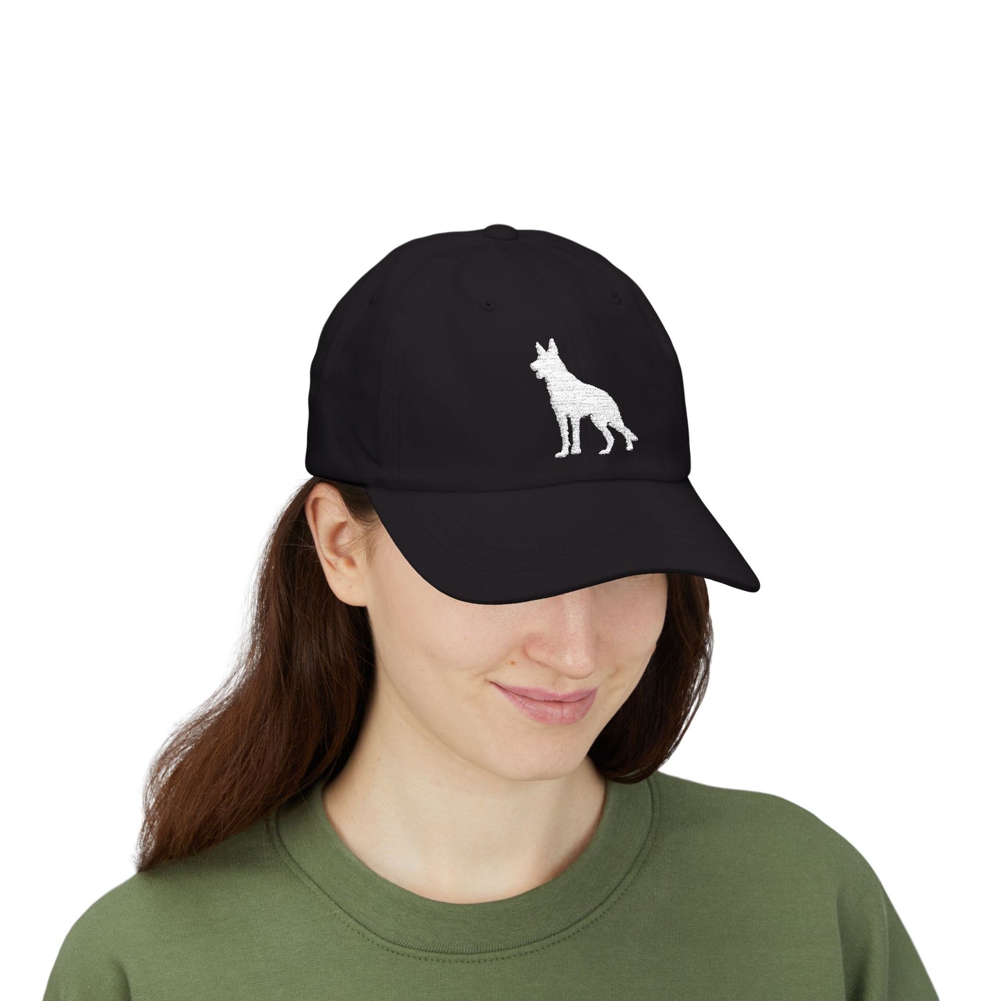 Classic German Shepherd Embroidered Dad Cap, Dog Silhouette, Casual Unisex Hat, Perfect Gift for Dog Lovers