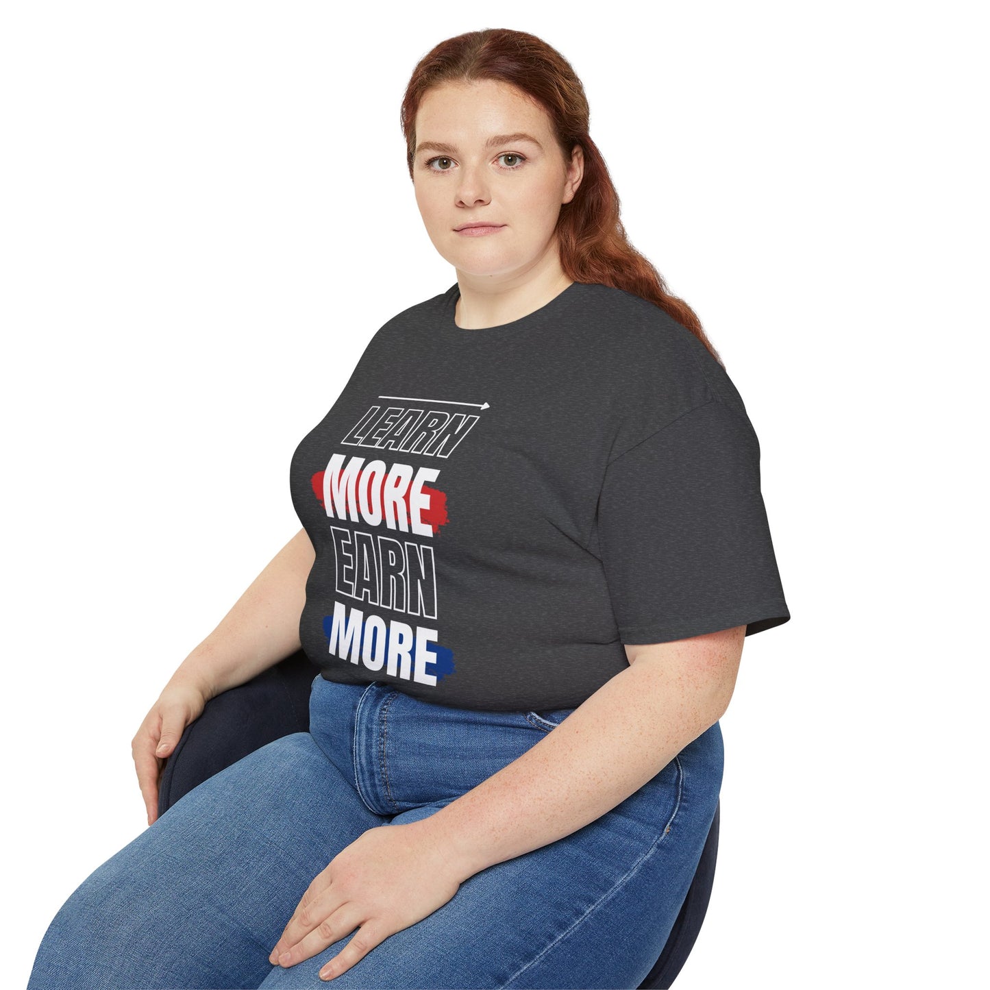 Learn More Earn More Unisex Cotton Tee | Motivational T-Shirt for Growth | Perfect Gift for Students, Entrepreneurs, Graduates, Casual Wear
