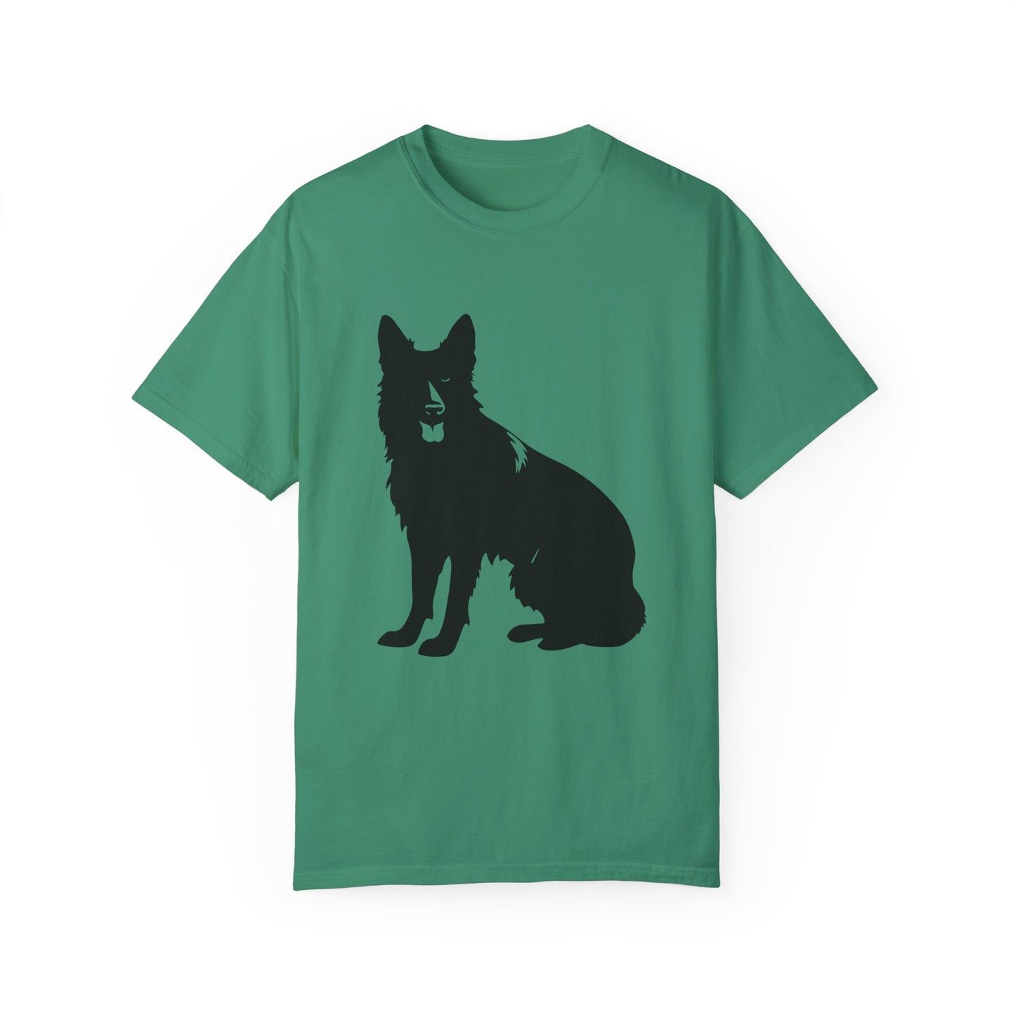 Unisex T-shirt With Graphic of Black German Shepherd Sloppy Sitting