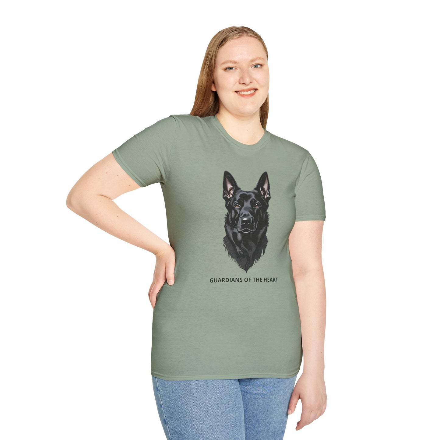 Guardians of the Heart Black German Shepherd T-Shirt, Dog Lover Shirt, Pet Memorial Tee, Unisex Animal T-Shirt, Gift for Dog Owners