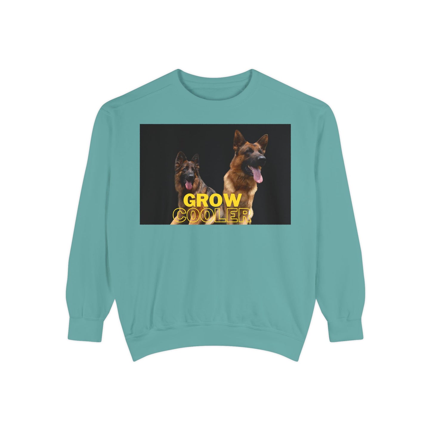 Unisex Dog Lover Sweatshirt With Two German Shepherds and Caption Grow Cooler