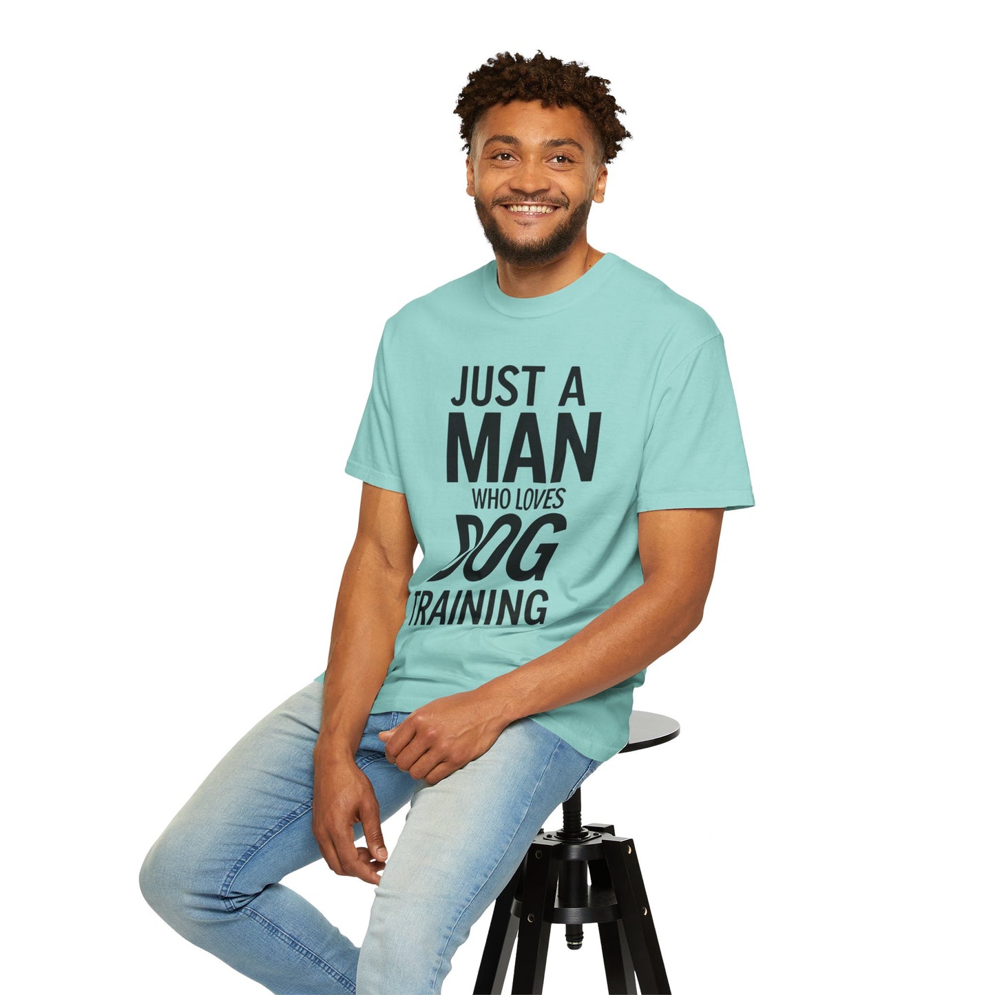 Dog Training Enthusiast T-Shirt - Just a Man Who Loves Dog Training, Pet Lover Gift, Casual Comfort Wear, Dog Owner Apparel, Gift for Dog Lovers