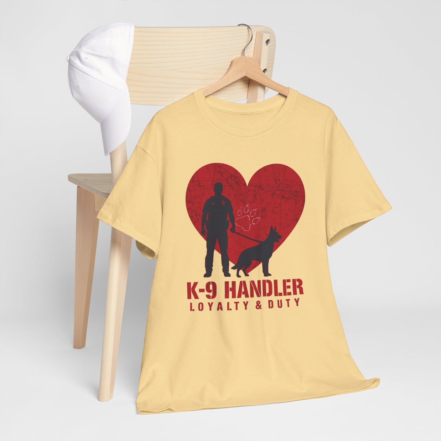 K-9 Handler Heavy Cotton Tee - Loyalty & Duty Shirt, Dog Lover Gift