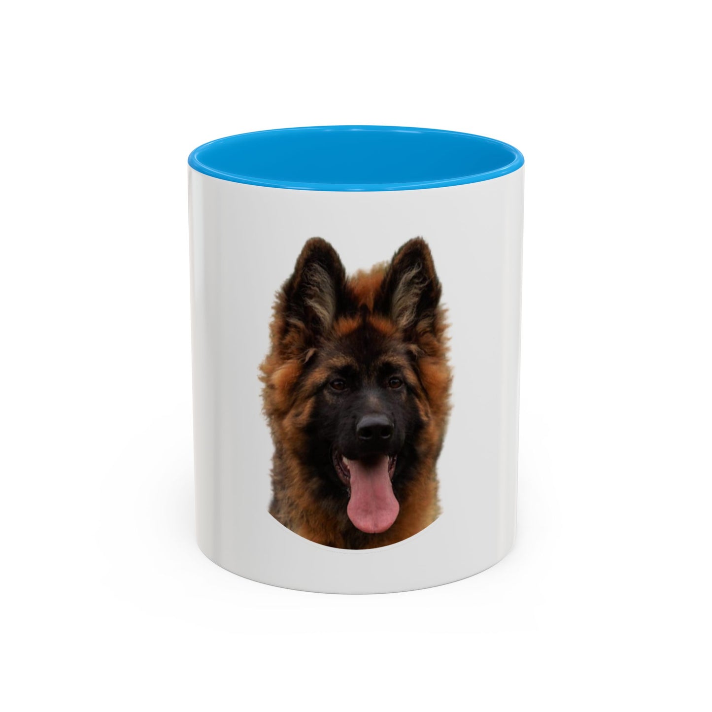Dog Lover Mug With a Beautiful Long Coat German Shepherd Puppy Leaving Tongue Out