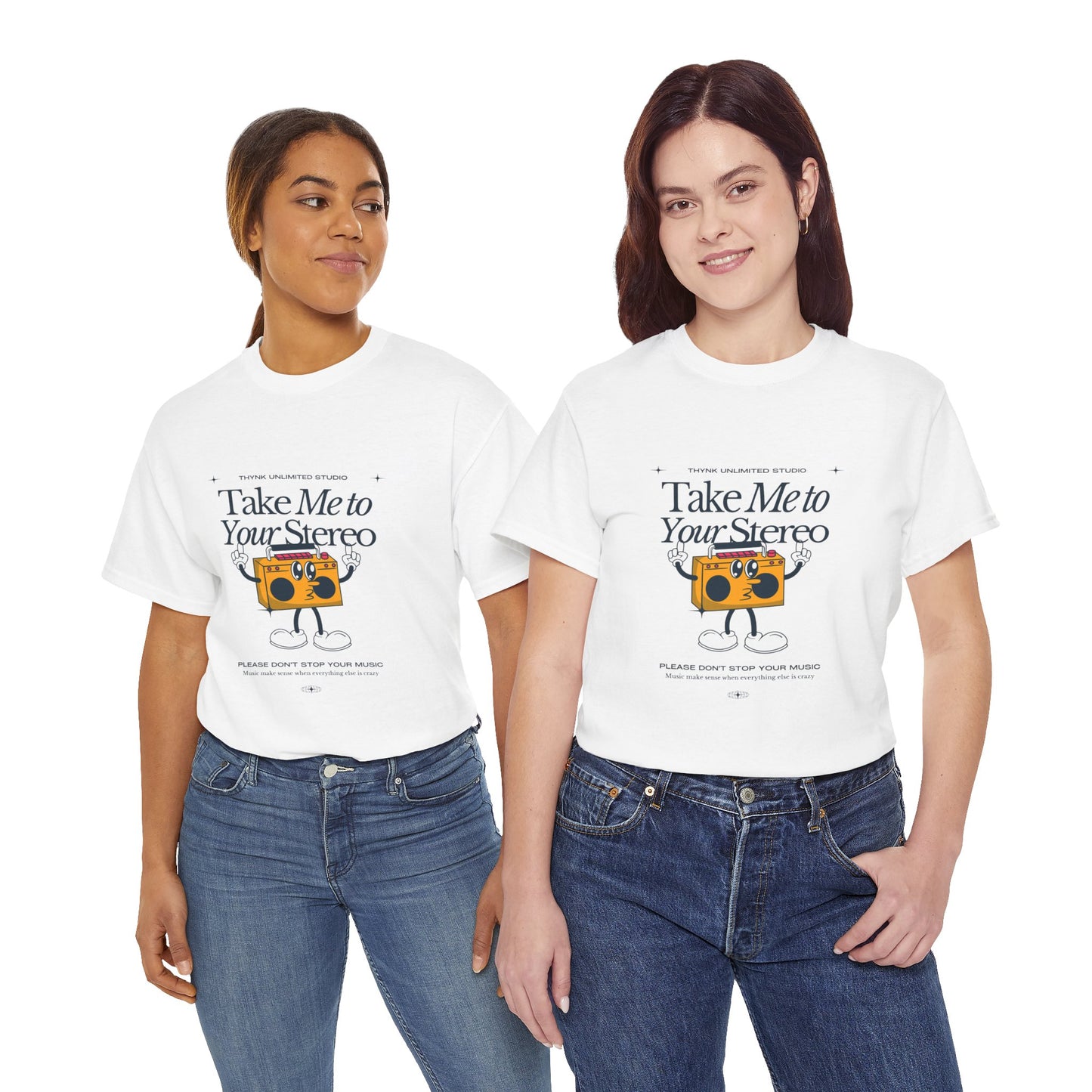 Retro Music Lover Tee - Take Me To Your Stereo, Vintage Style Shirt, Graphic T-Shirt, Unisex Cotton Top, Perfect Gift for Musicians, Summer Outfit