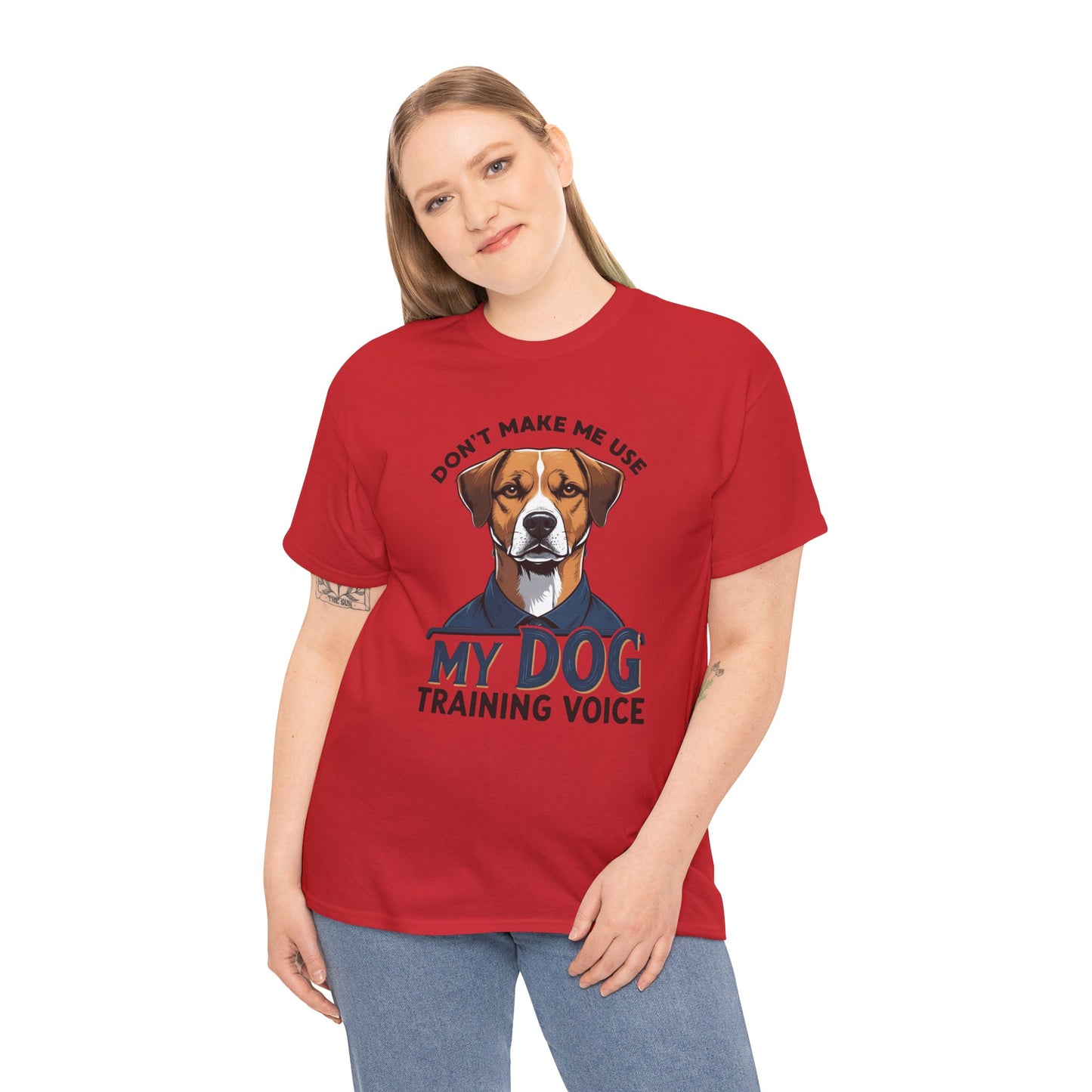 Dog Training T-Shirt - Don't Make Me Use My Dog Training Voice | Perfect Gift for Dog Owners, Casual Wear, Funny Dog Humor Shirt, Pet Training Apparel