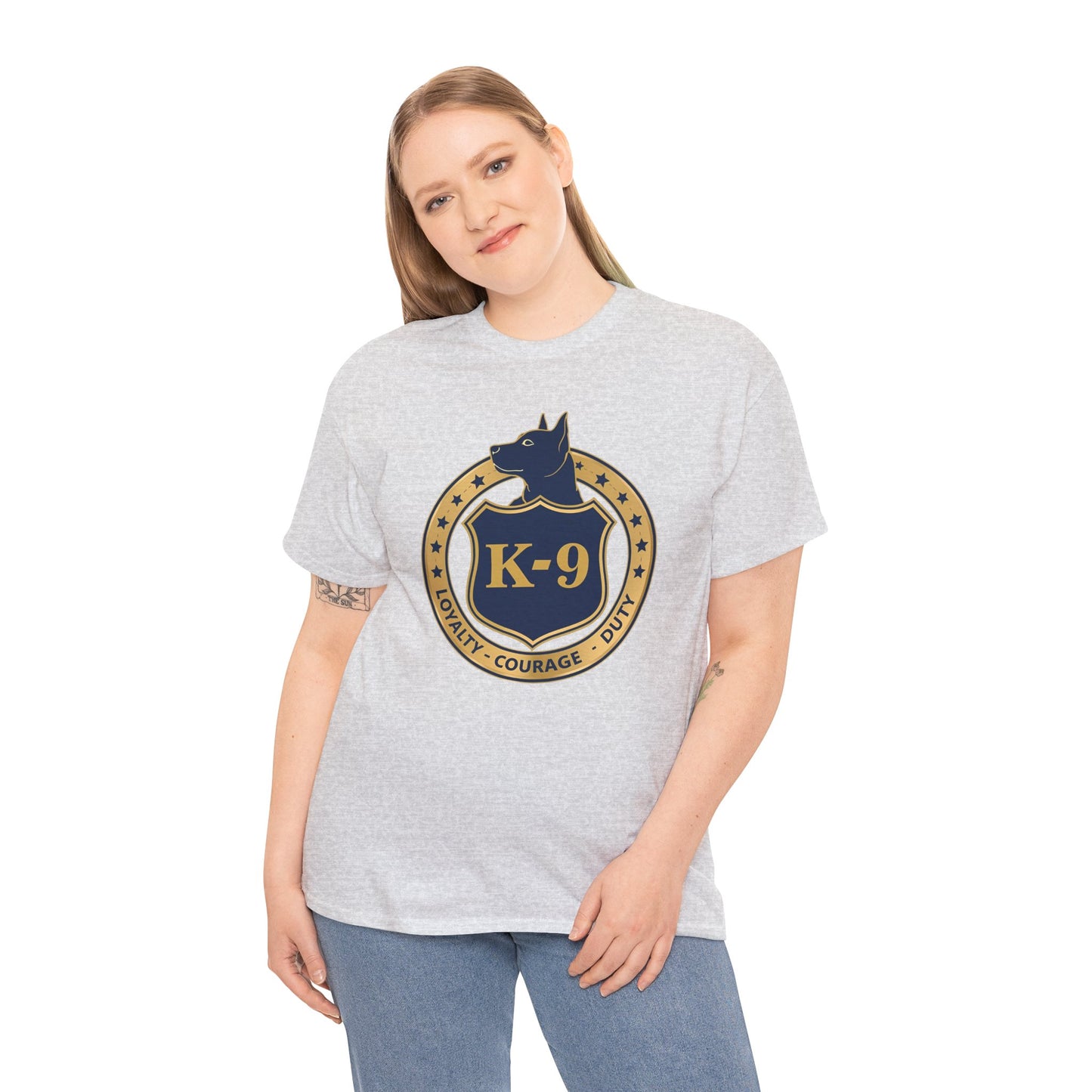 K-9 Police Unisex Heavy Cotton Tee - Loyalty Courage Duty | Dog Lover Gift, Law Enforcement Apparel, Dog Training Shirt
