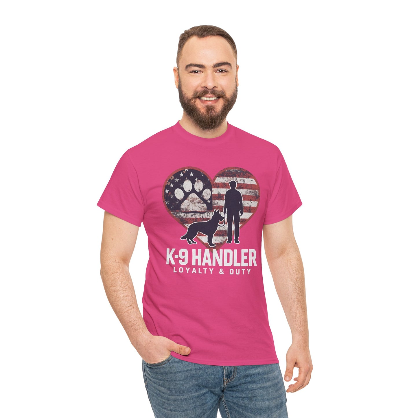 K-9 Handler Heart Tee | Loyalty & Duty T-Shirt | Dog Lover Gift, Police Support Shirt