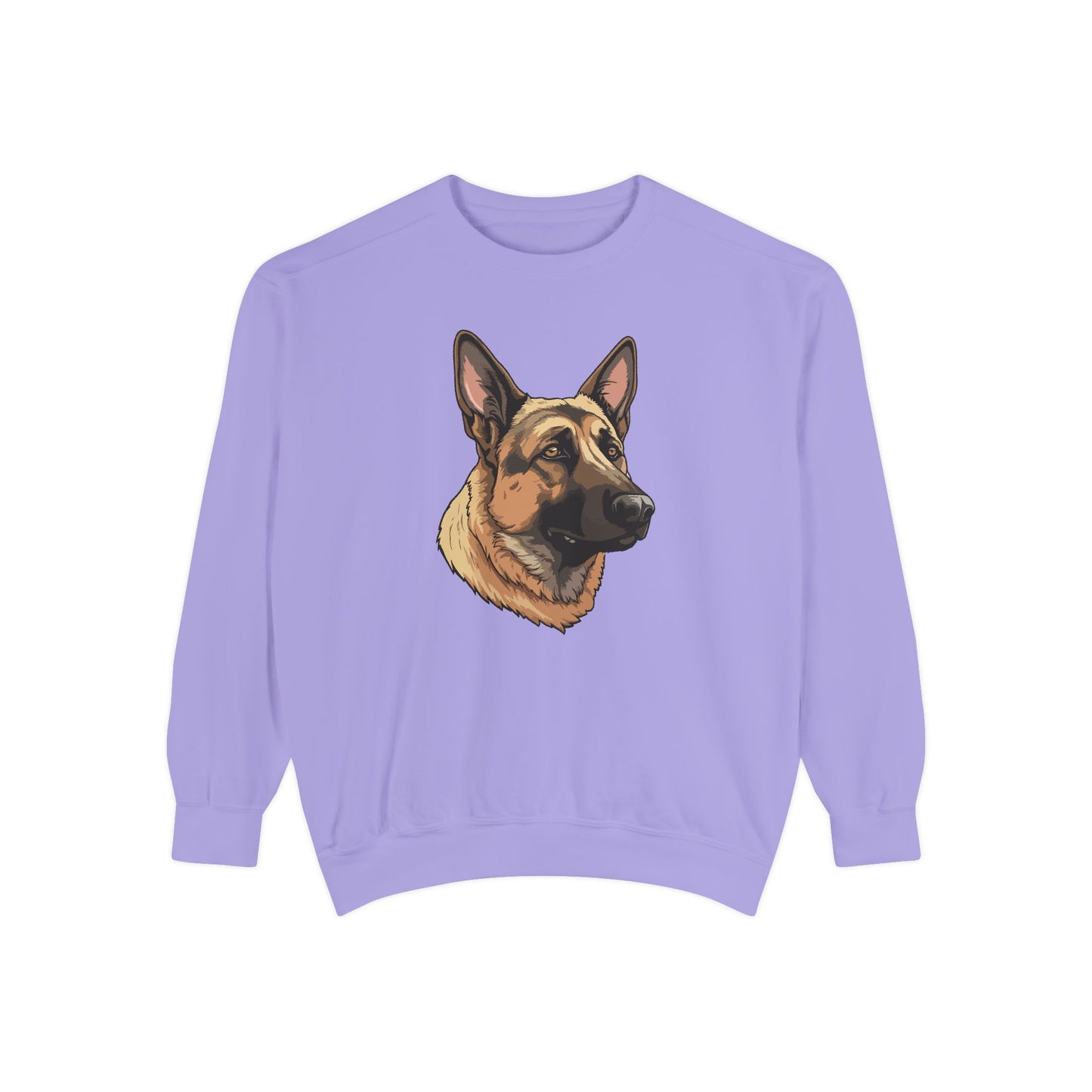 Unisex Dog Lover Sweatshirt With a Close Up Graphic of Serious German Shepherd