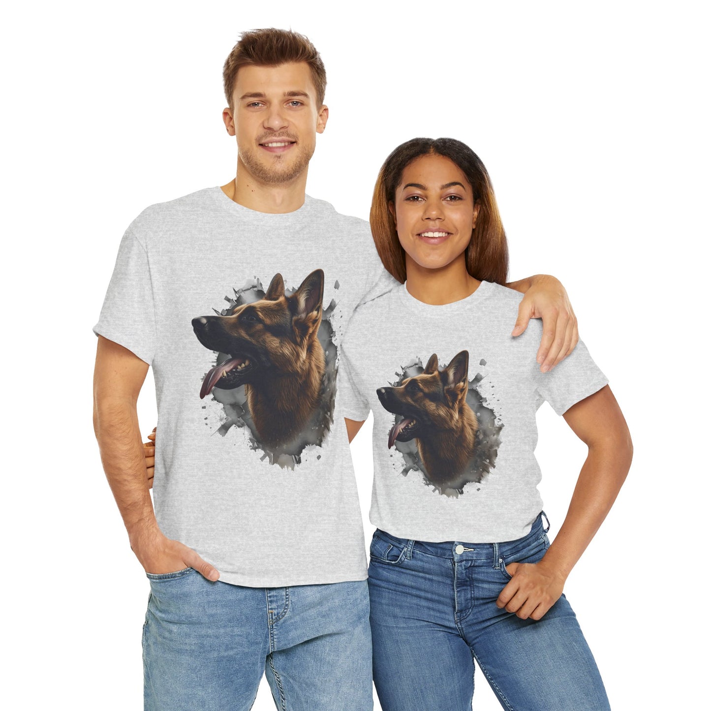 German Shepherd Lover Tee With 3D Design, Unisex Cotton Shirt, Dog T-Shirt, Pet Lovers Gift, Animal Enthusiast Apparel