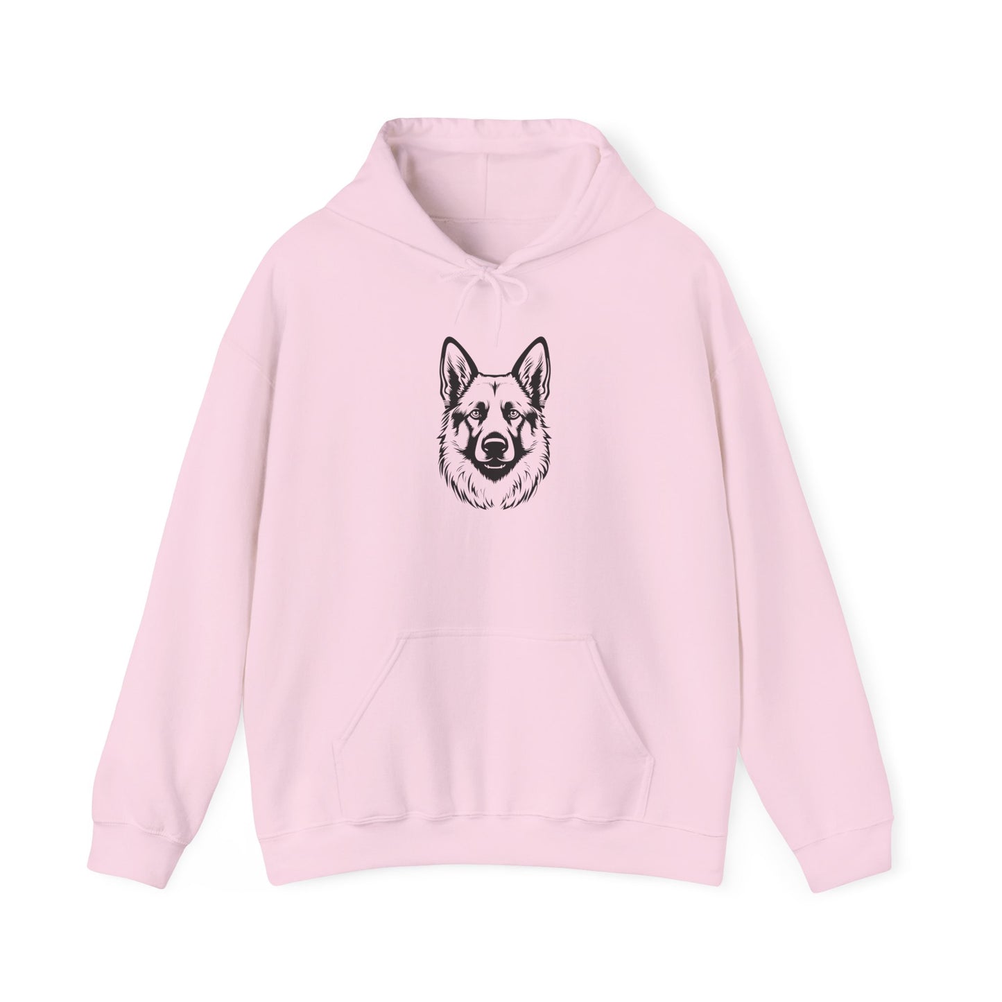 Unisex Dog Lover Hoodie With a Close Up Graphic of Black and Transparent German Shepherd