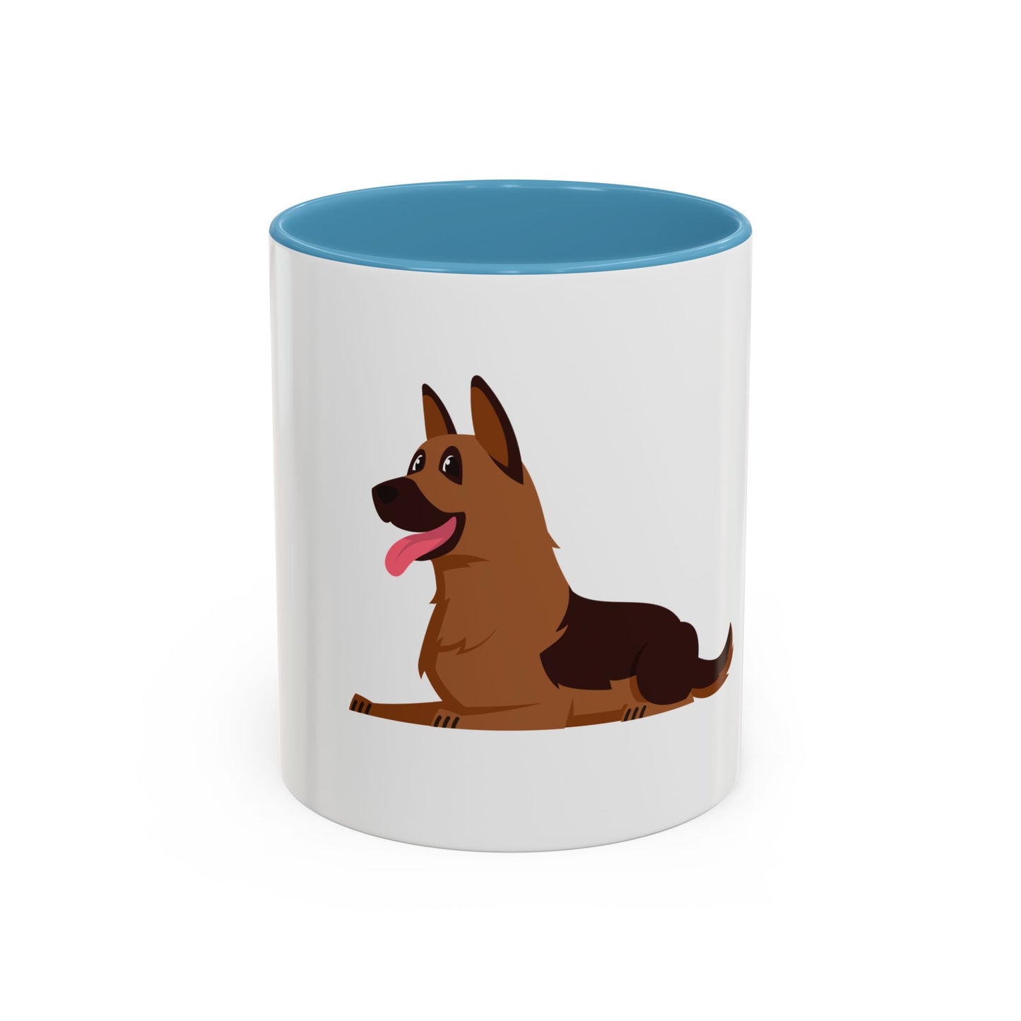 Accent Coffee Dog Lover Mug With a Cartoon of Cute German Shepherd